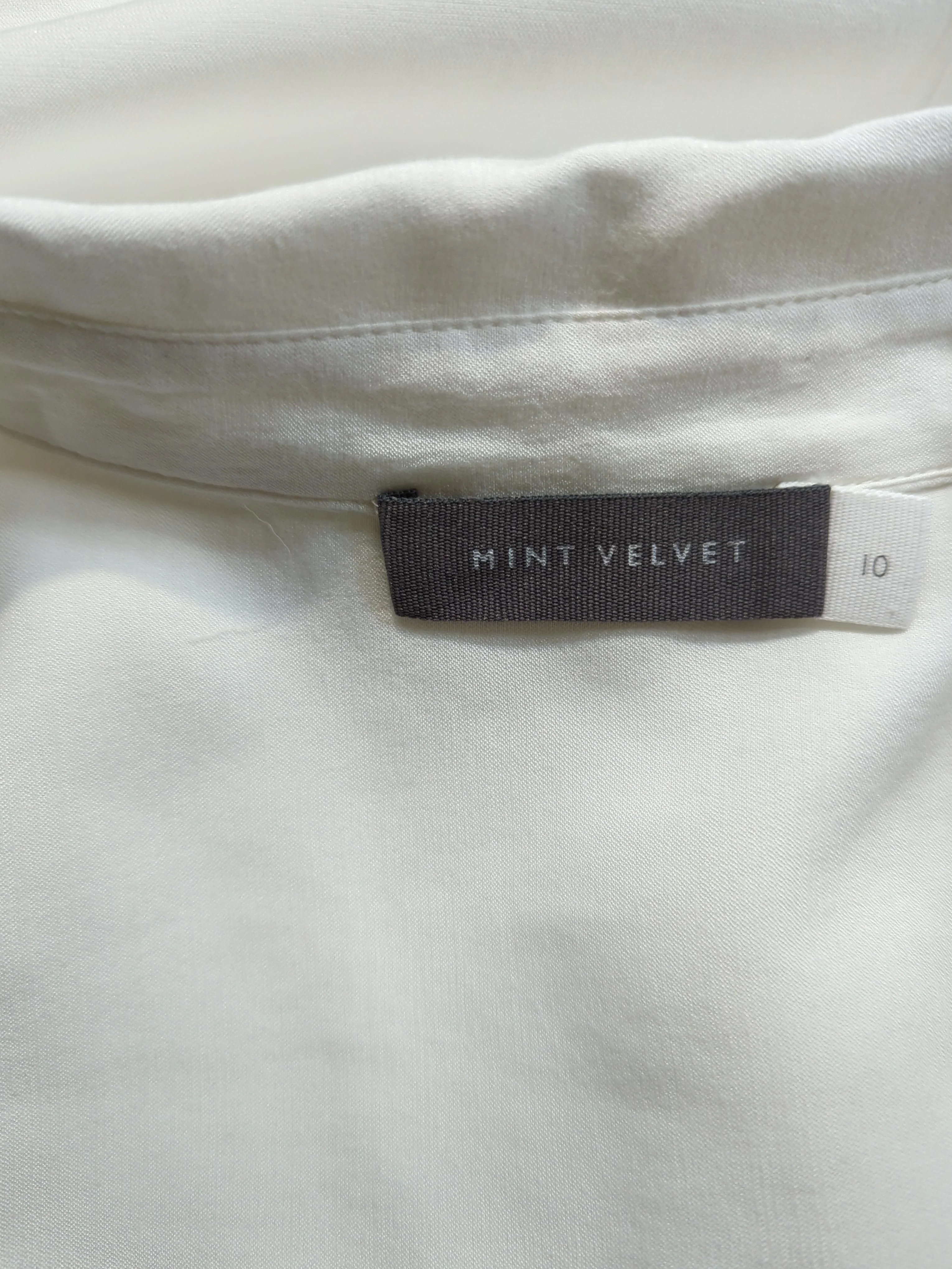 Mint Velvet Women's Shirt UK 10 White 100% Other Long Sleeve Collared Basic - Image 5