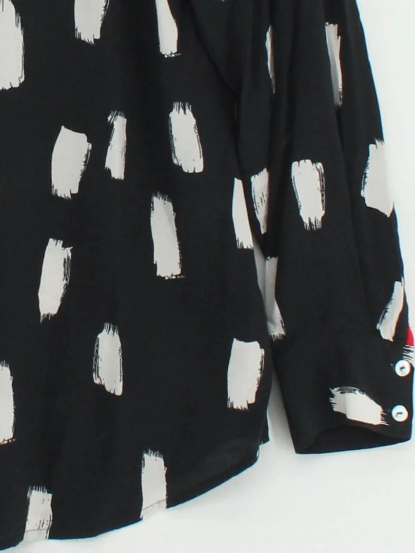 Mint Velvet Women's Shirt UK 12 Black 100% Viscose Long Sleeve Collared Basic - Image 4