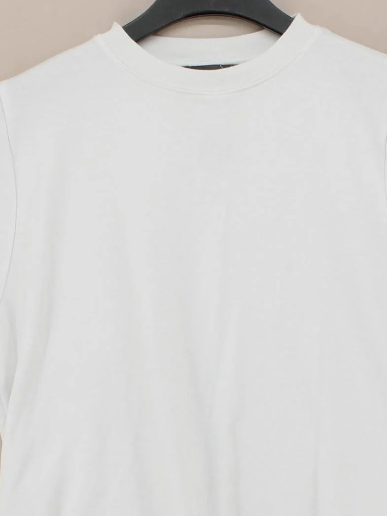 Mint Velvet Women's T-Shirt S White Cotton with Elastane Basic - Image 3
