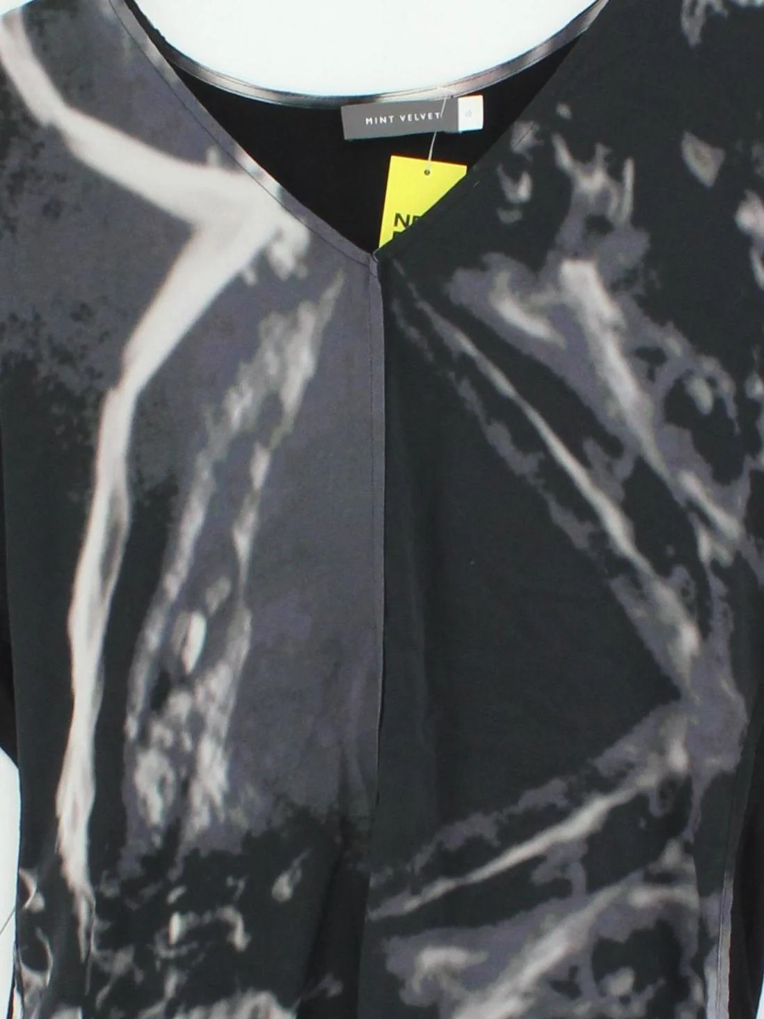Mint Velvet Women's Top UK 10 Black Silk with Viscose, Elastane Basic - Image 3