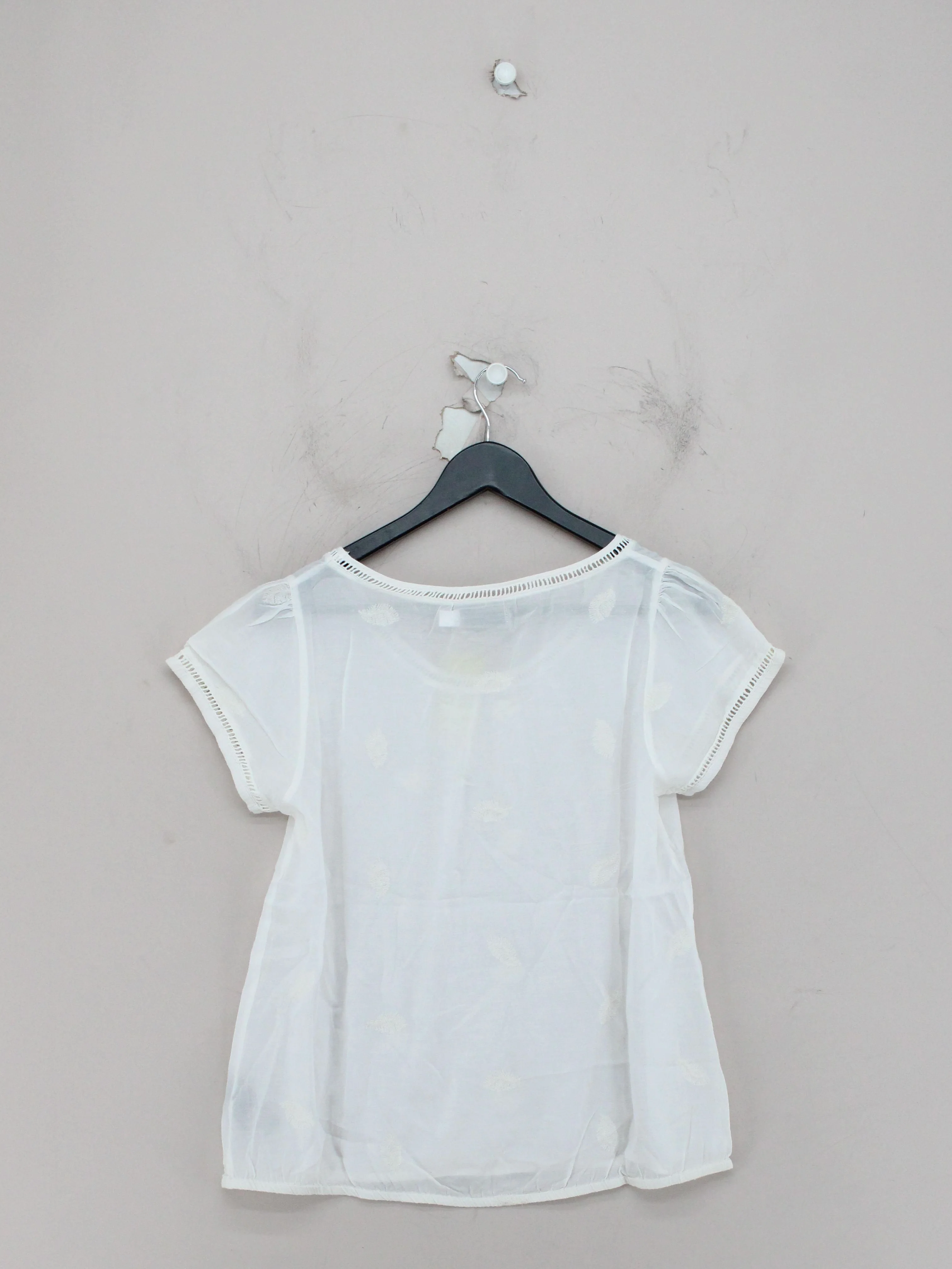 Mint Velvet Women's Top UK 10 White Viscose with Cotton Basic - Image 2