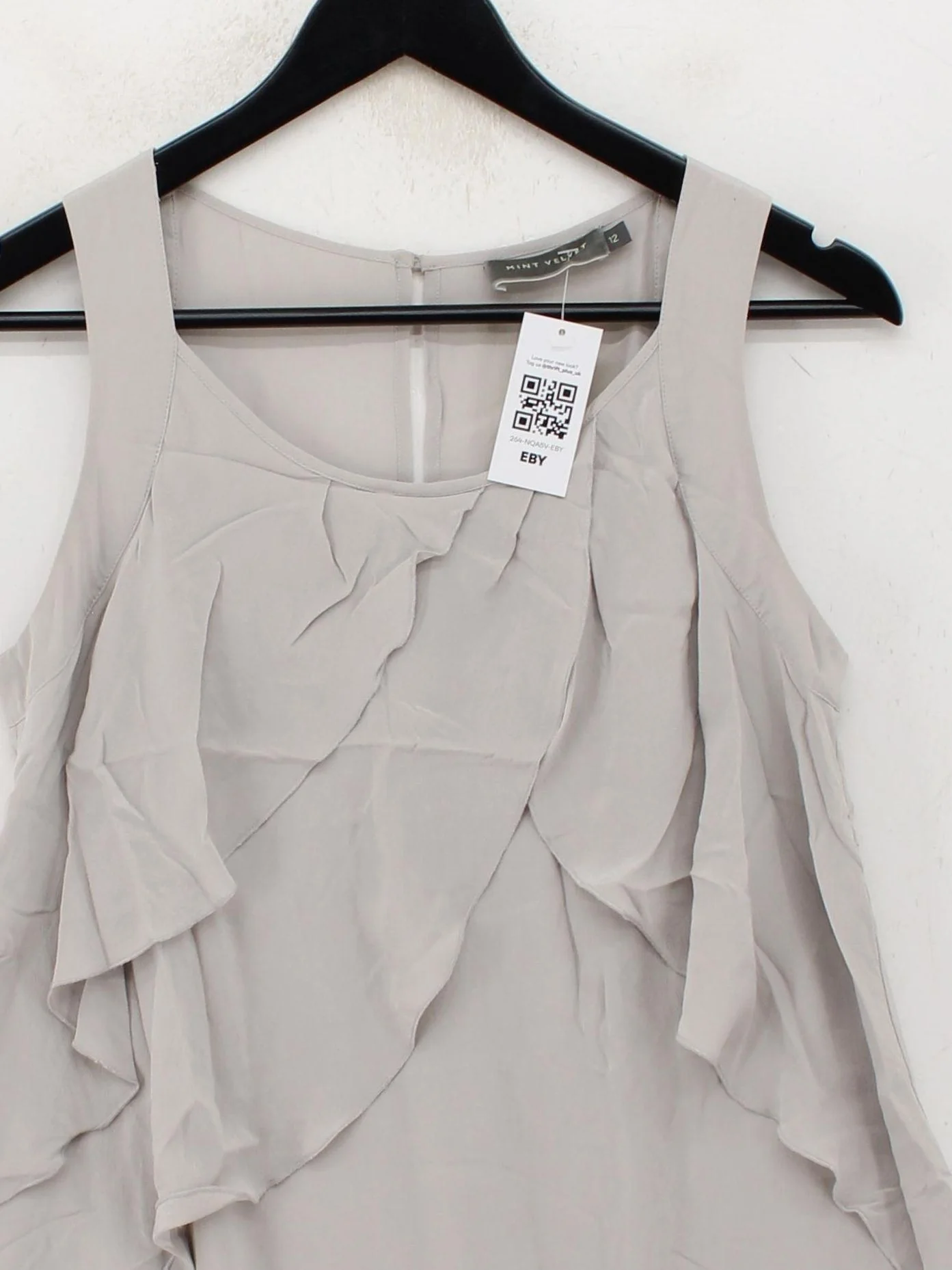 Mint Velvet Women's Top UK 12 Grey 100% Other Sleeveless Round Neck Basic - Image 3