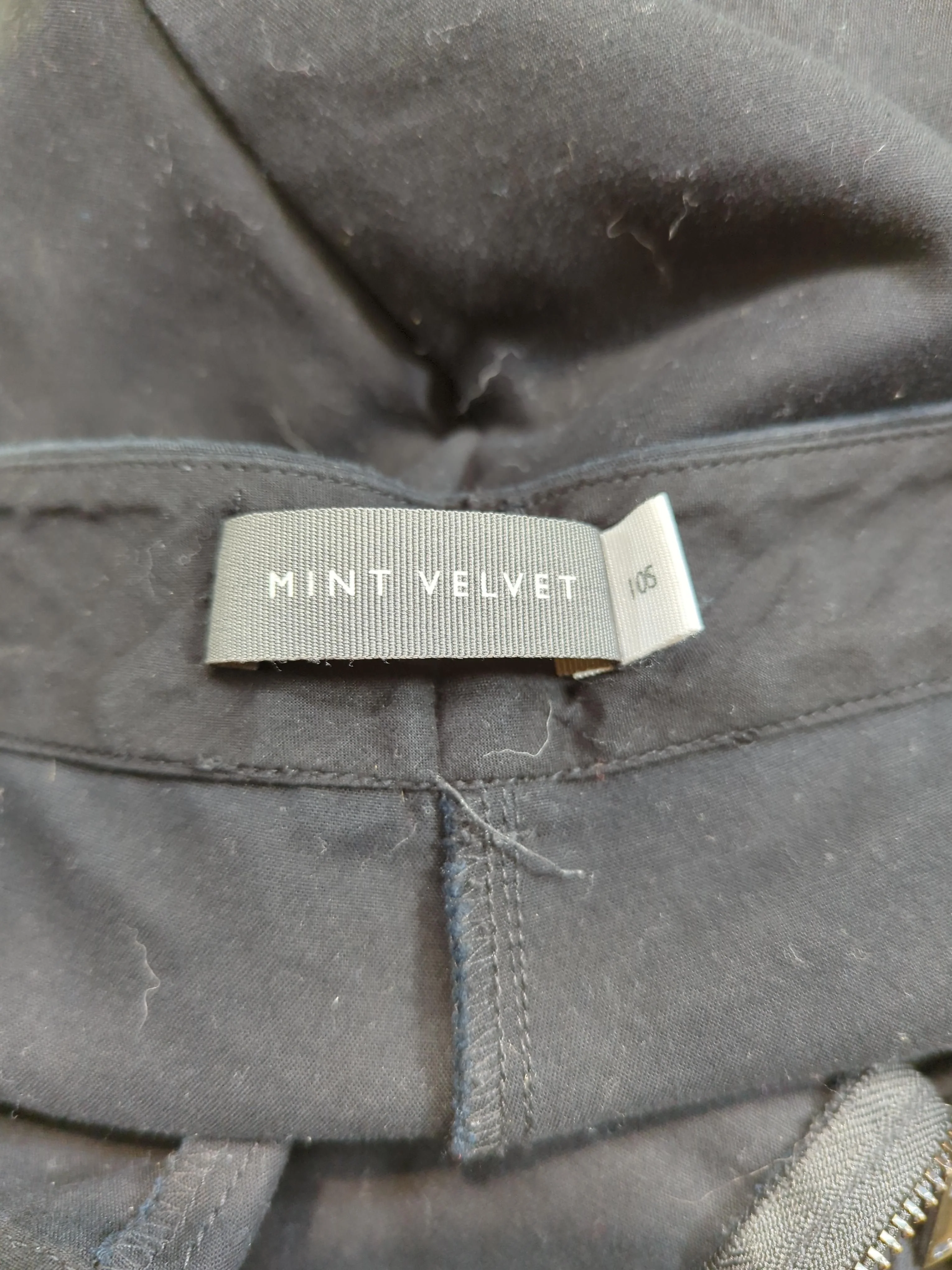 Mint Velvet Women's Trousers UK 10 Black Cotton with Elastane Tapered Cropped - Image 5