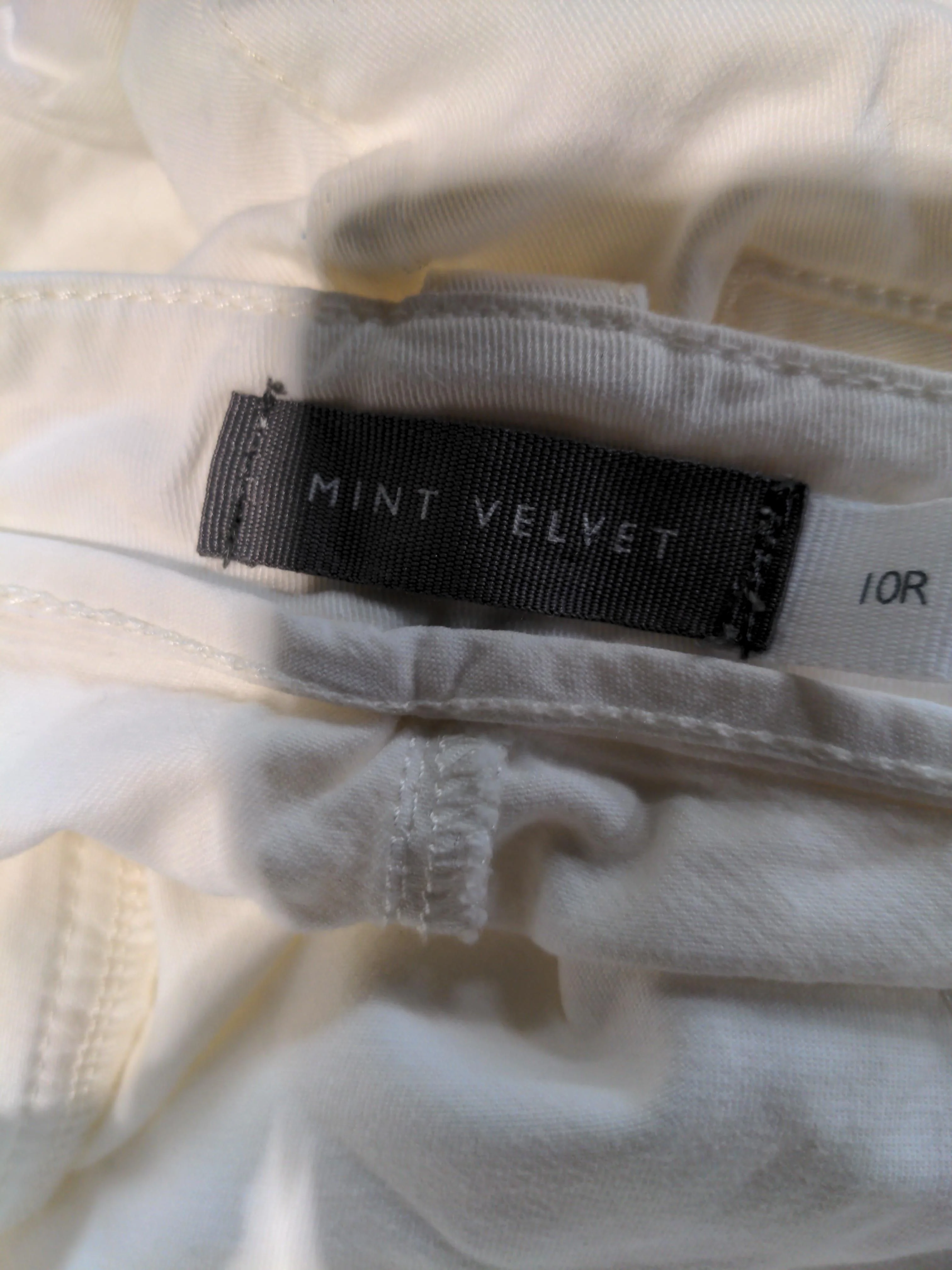 Mint Velvet Women's Trousers UK 10 White Cotton with Elastane Tapered Chino - Image 5