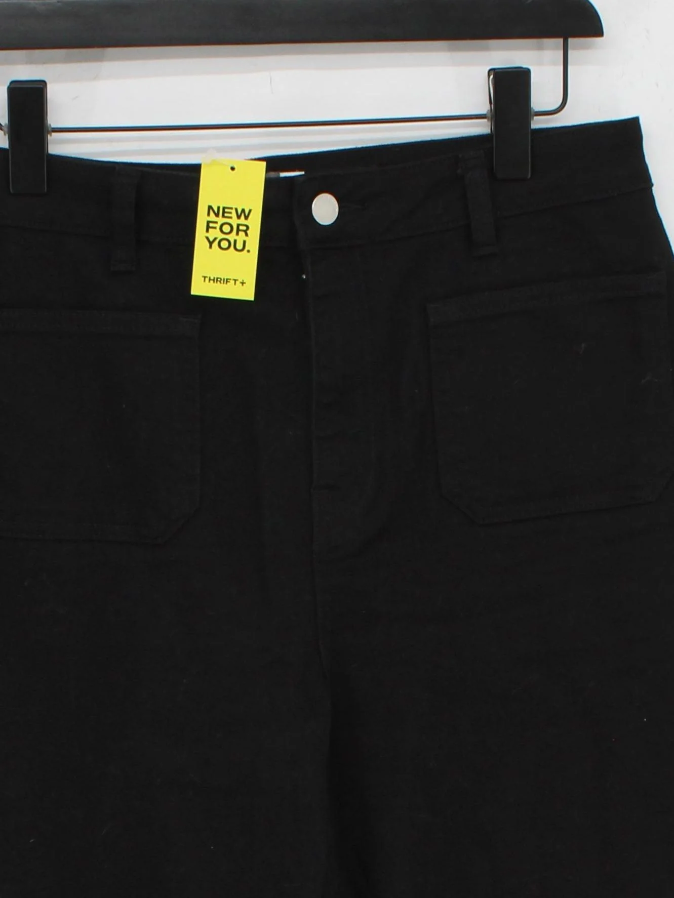 Mint Velvet Women's Trousers UK 14 Black Cotton with Elastane Wide-Leg Chino - Image 3