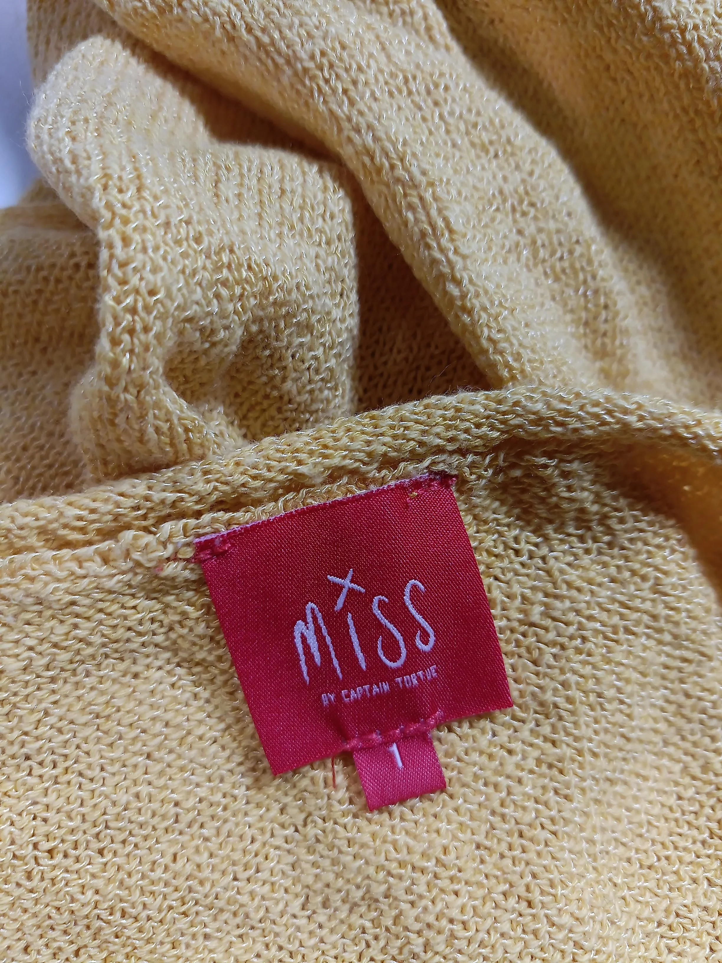 Miss By Captain Tortue Women's Jumper UK 12 Yellow Cotton - Image 5