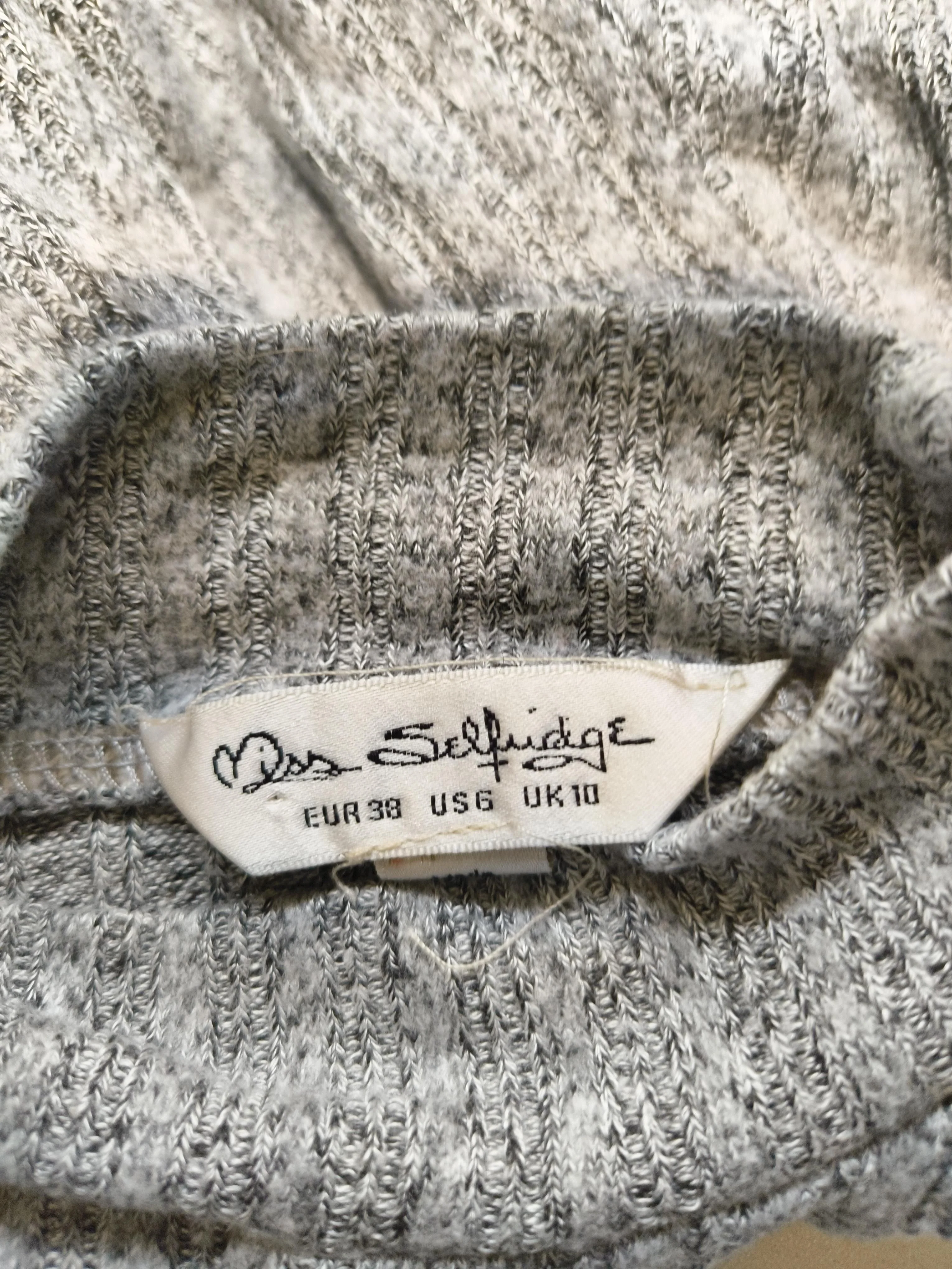 Miss Selfridge Women's Jumper UK 10 Grey 100% Viscose Mock Neck Pullover - Image 5