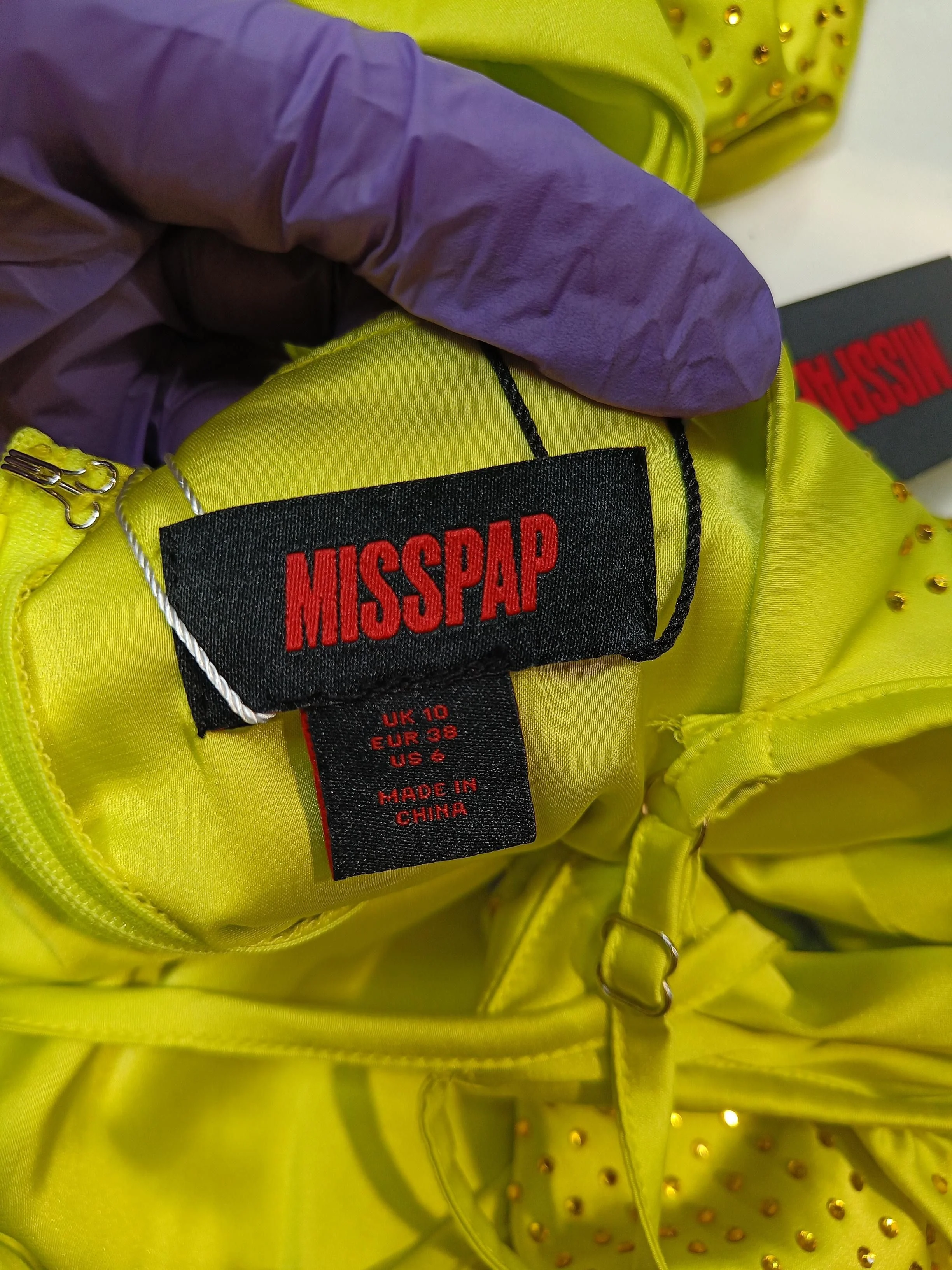 misspap Mini Dress UK10 in Yellow - Image 5