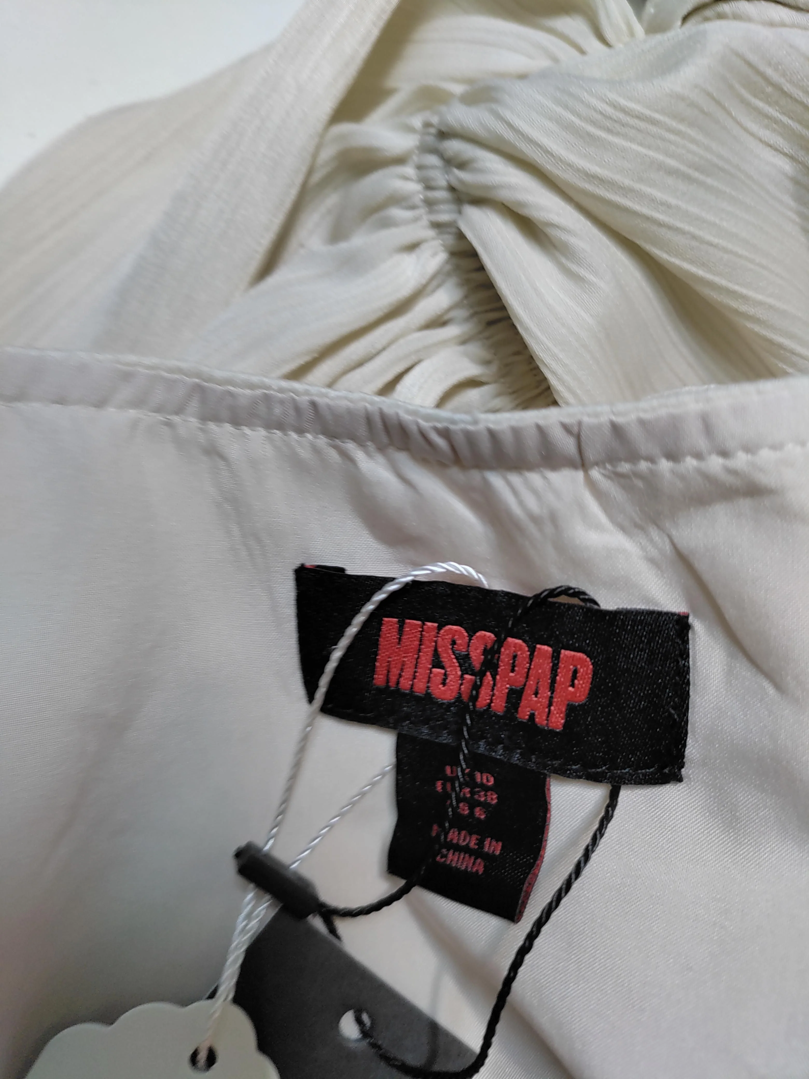 misspap Shirt Mini Dress UK10 in Cream - Image 5