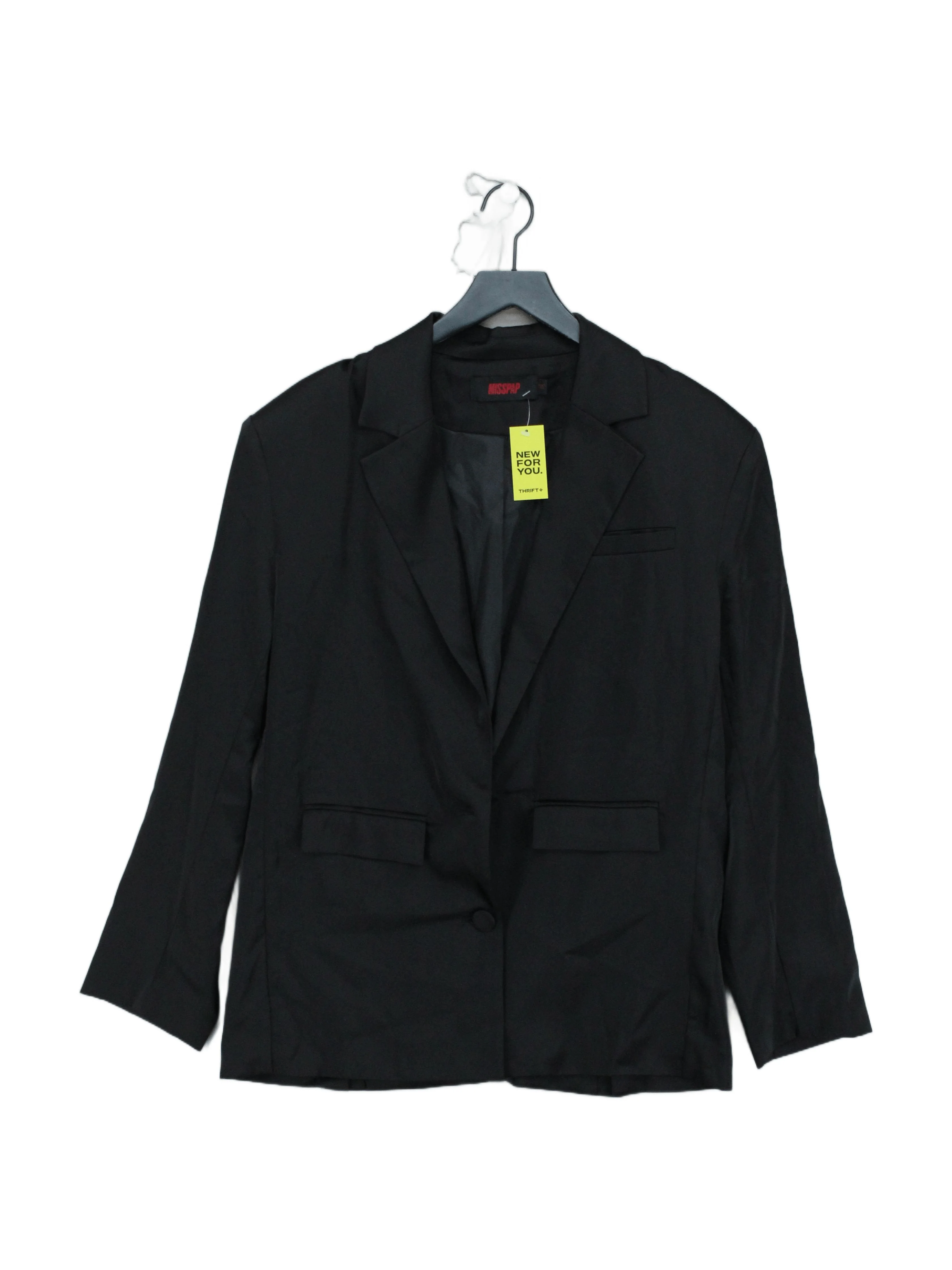 Misspap Women's Blazer UK 10 Black Polyester with Elastane Overcoat