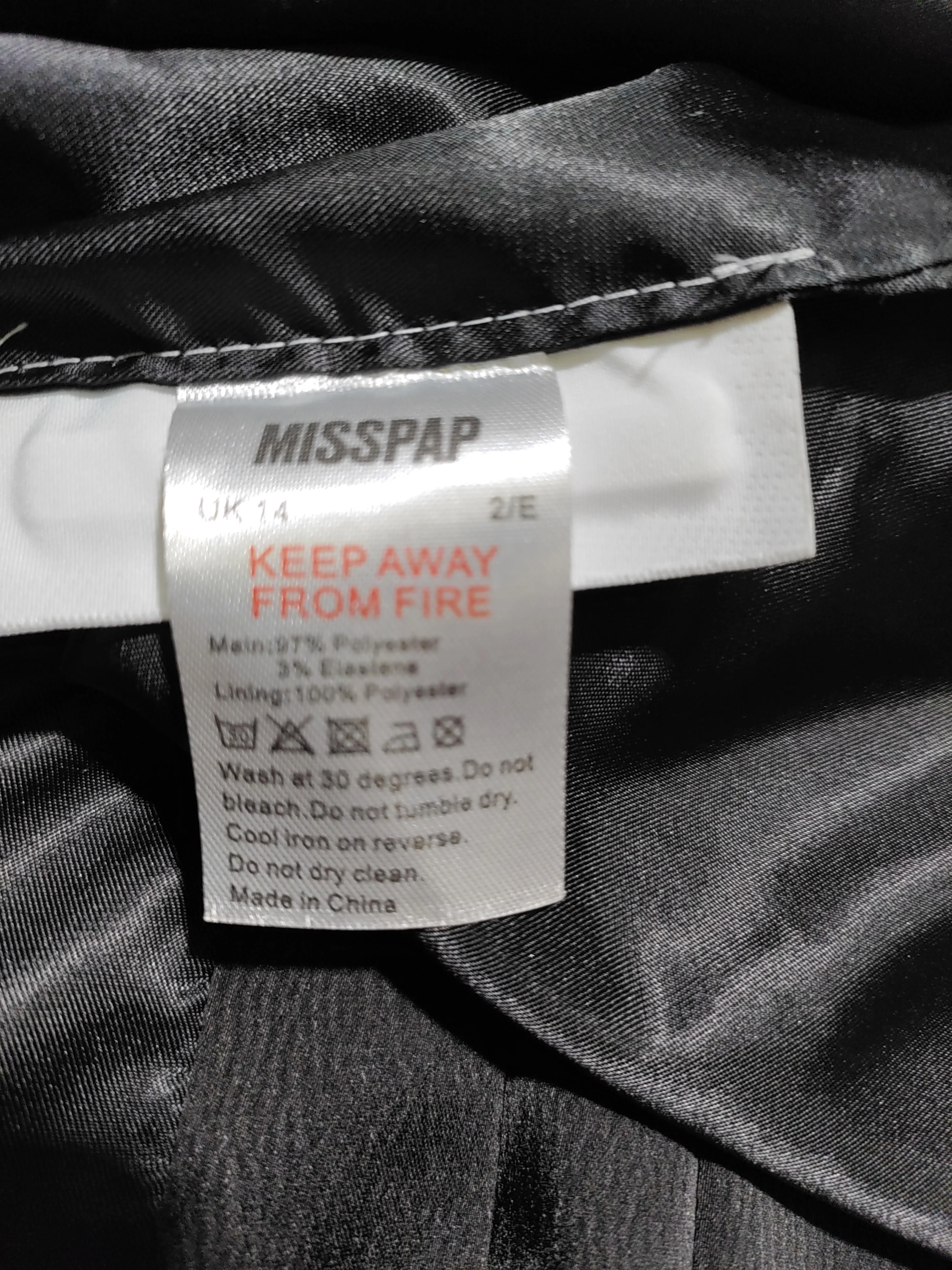 Misspap Women's Blazer UK 14 Black Polyester with Elastane Overcoat - Image 6