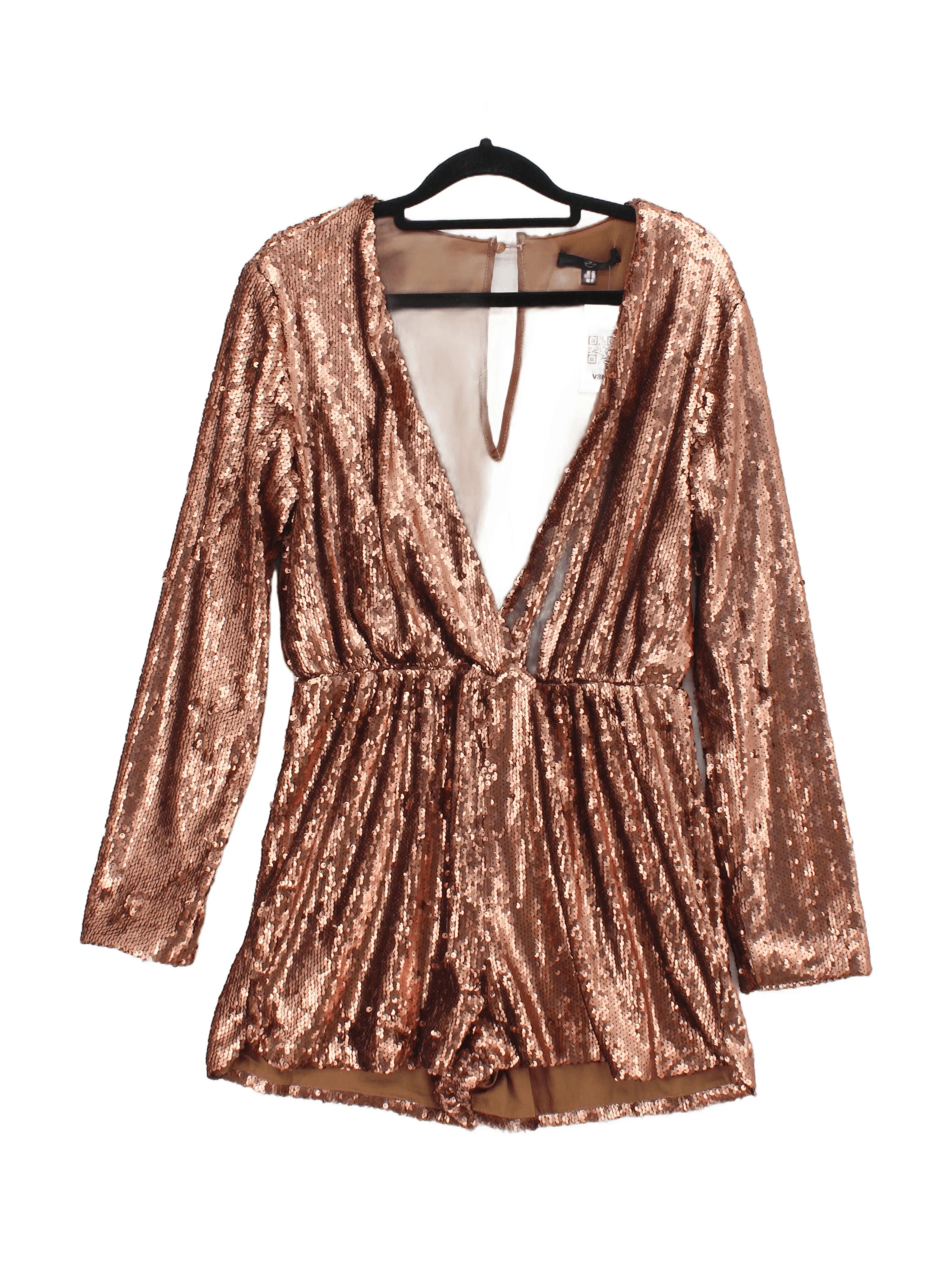 Misspap Women's Playsuit UK 12 Gold 100% Polyester Playsuit