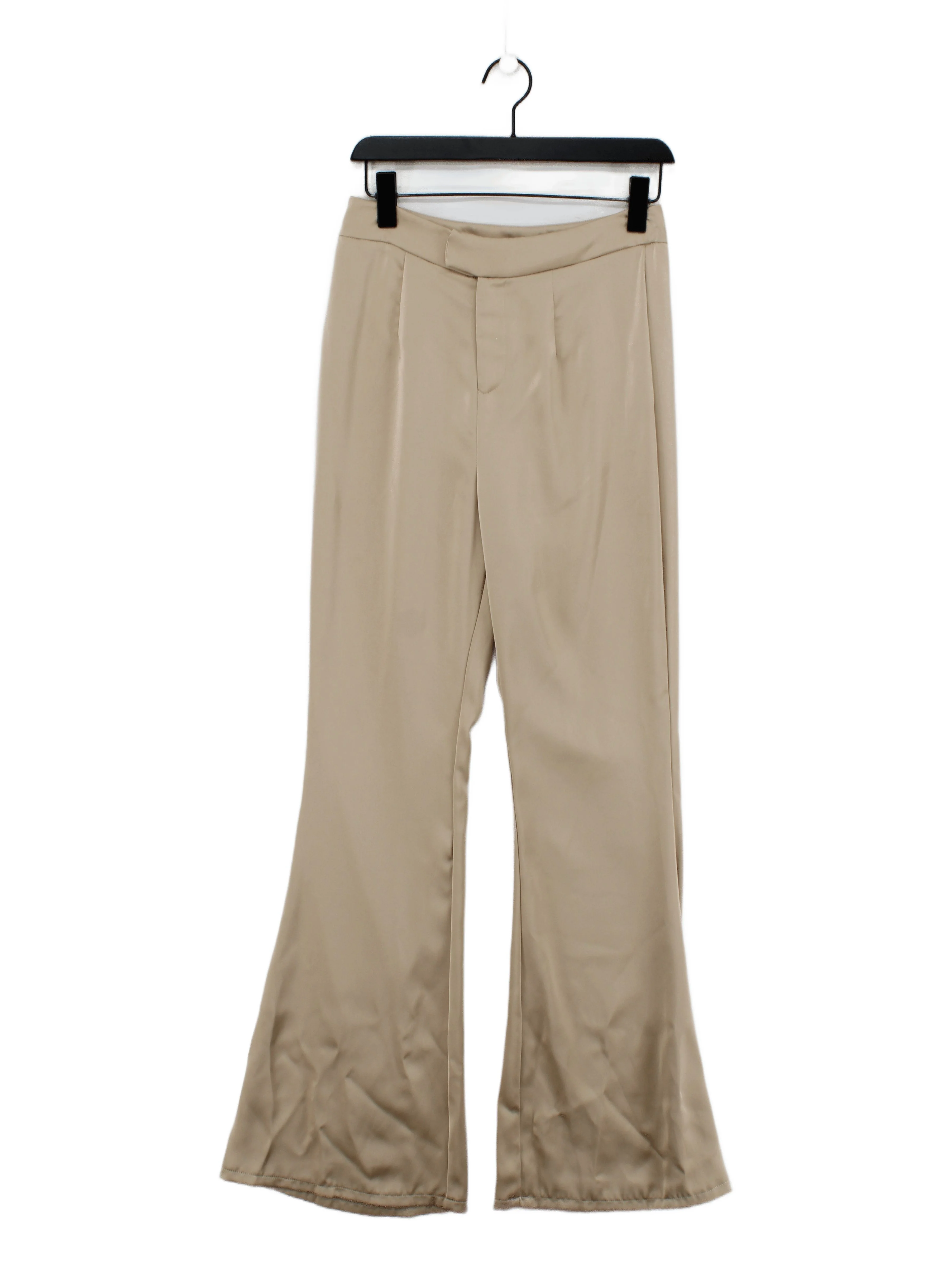Misspap Women's Trousers UK 10 Cream 100% Polyester Wide-Leg Chino