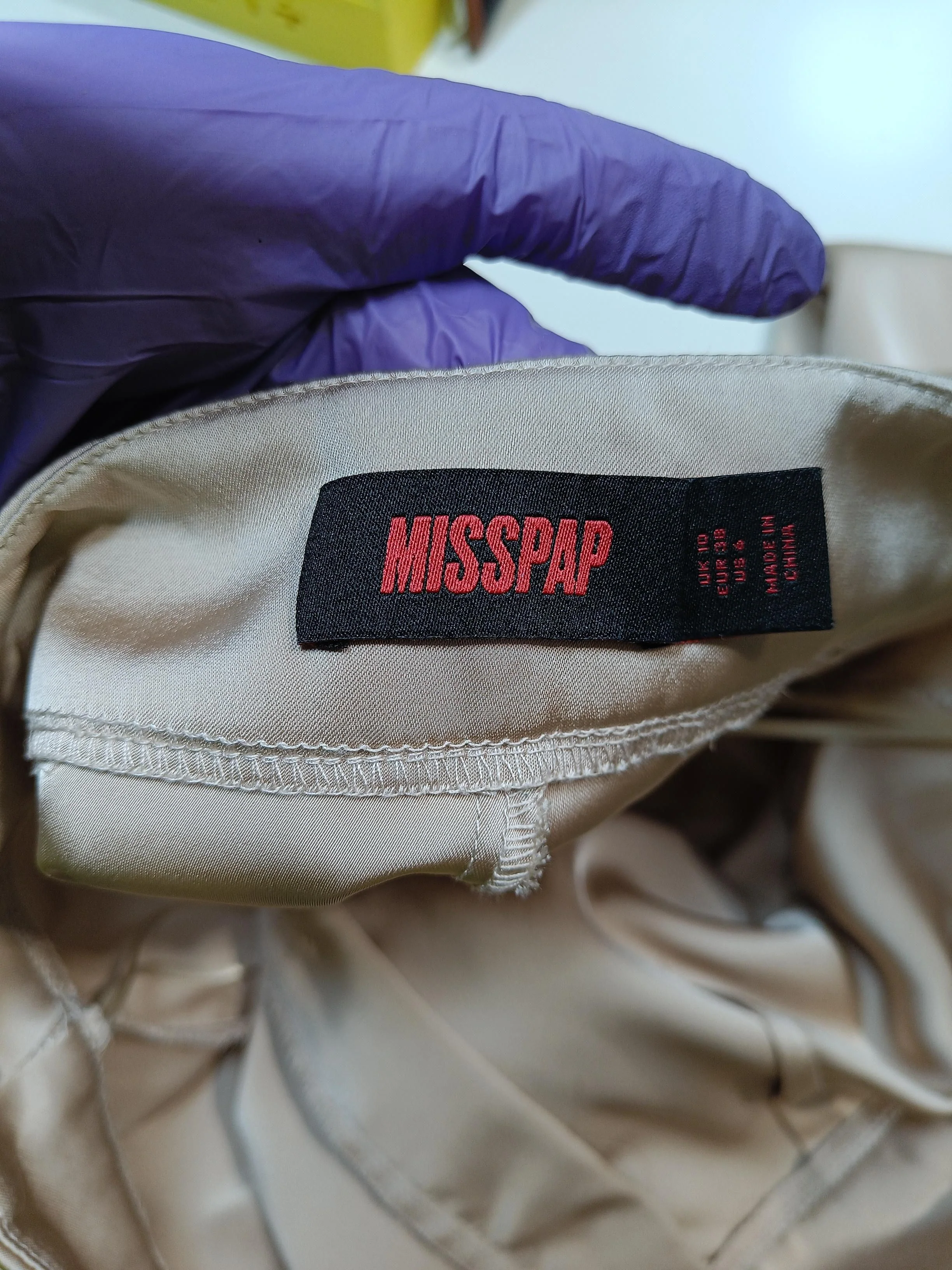 Misspap Women's Trousers UK 10 Cream 100% Polyester Wide-Leg Chino - Image 5
