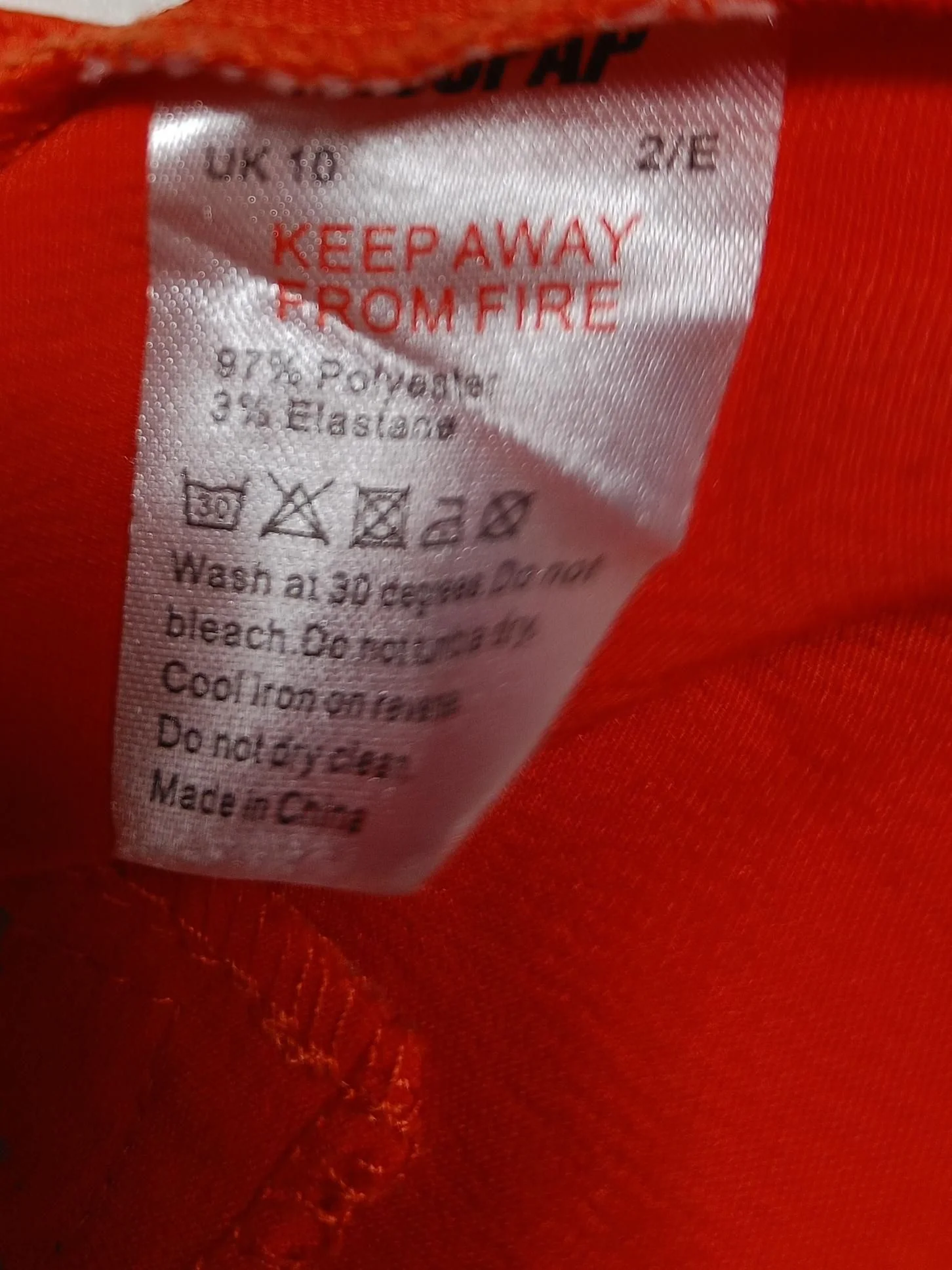 Misspap Women's Trousers UK 10 Red Polyester with Elastane Wide-Leg Chino - Image 6