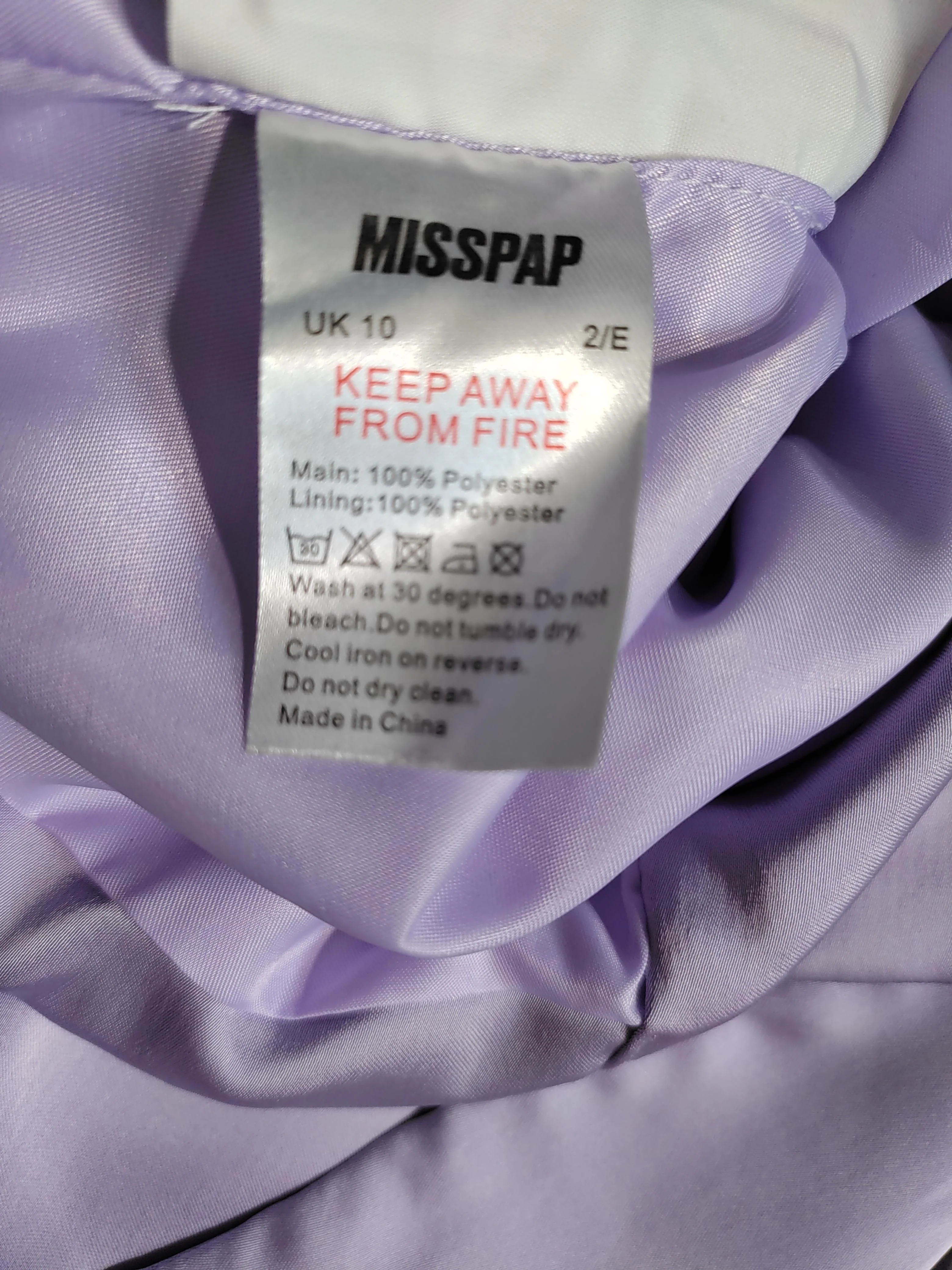 Misspap Women's Two Piece Suit UK 10 Purple 100% Polyester Trouser Suit - Image 7