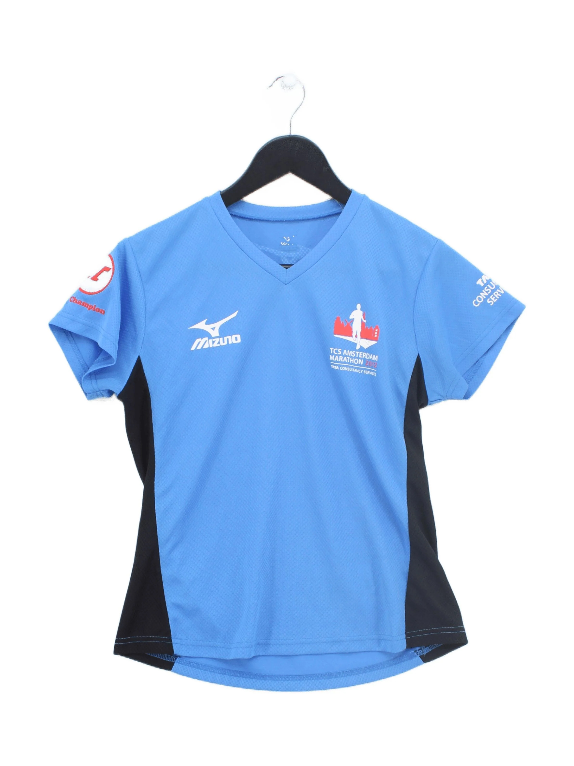Mizuno Women's T-Shirt S Blue Graphic 100% Polyester Basic