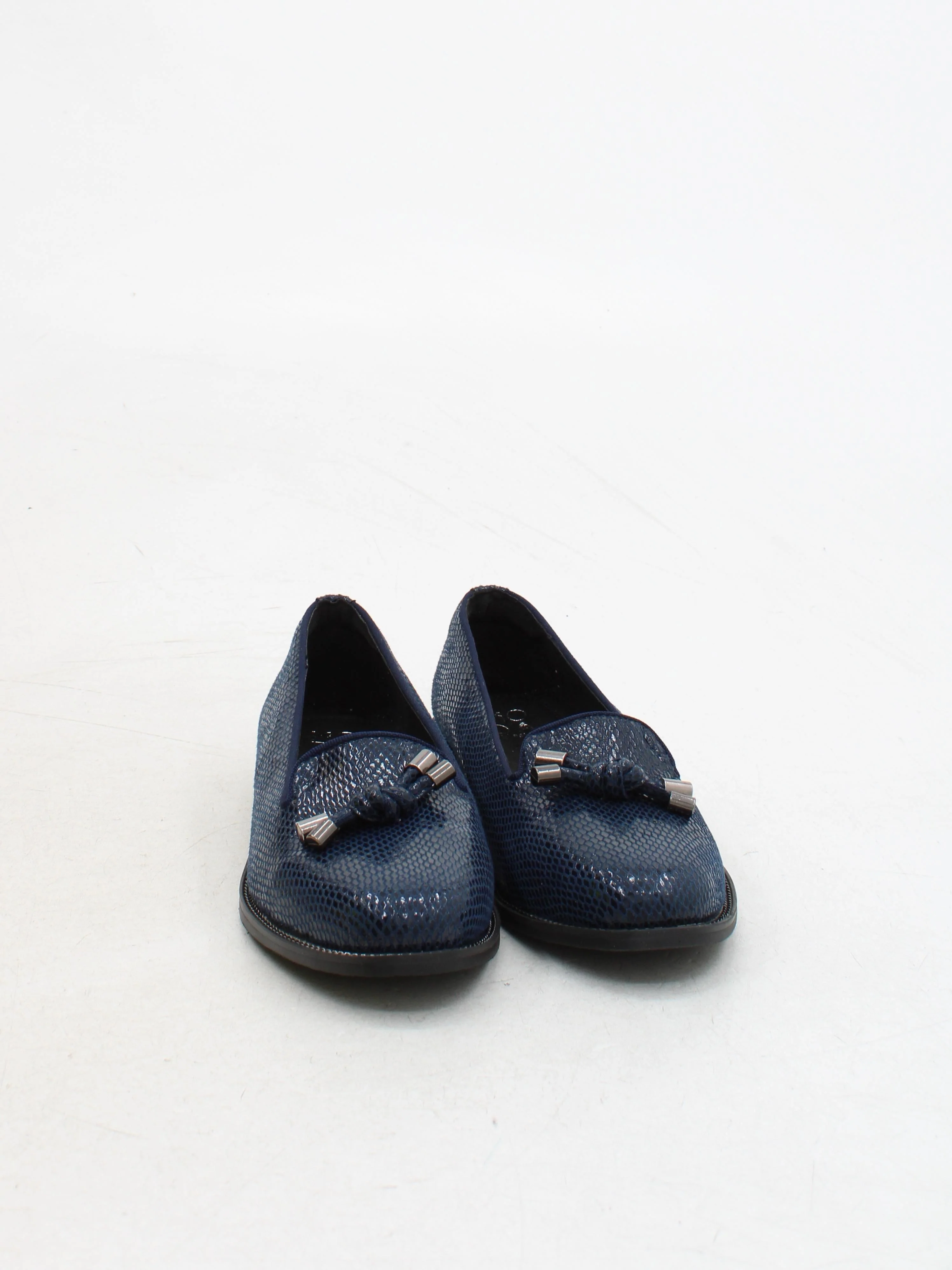Moda In Pelle Women's Flat Shoes UK 6.5 Blue Animal Print 100% Leather Loafer - Image 2