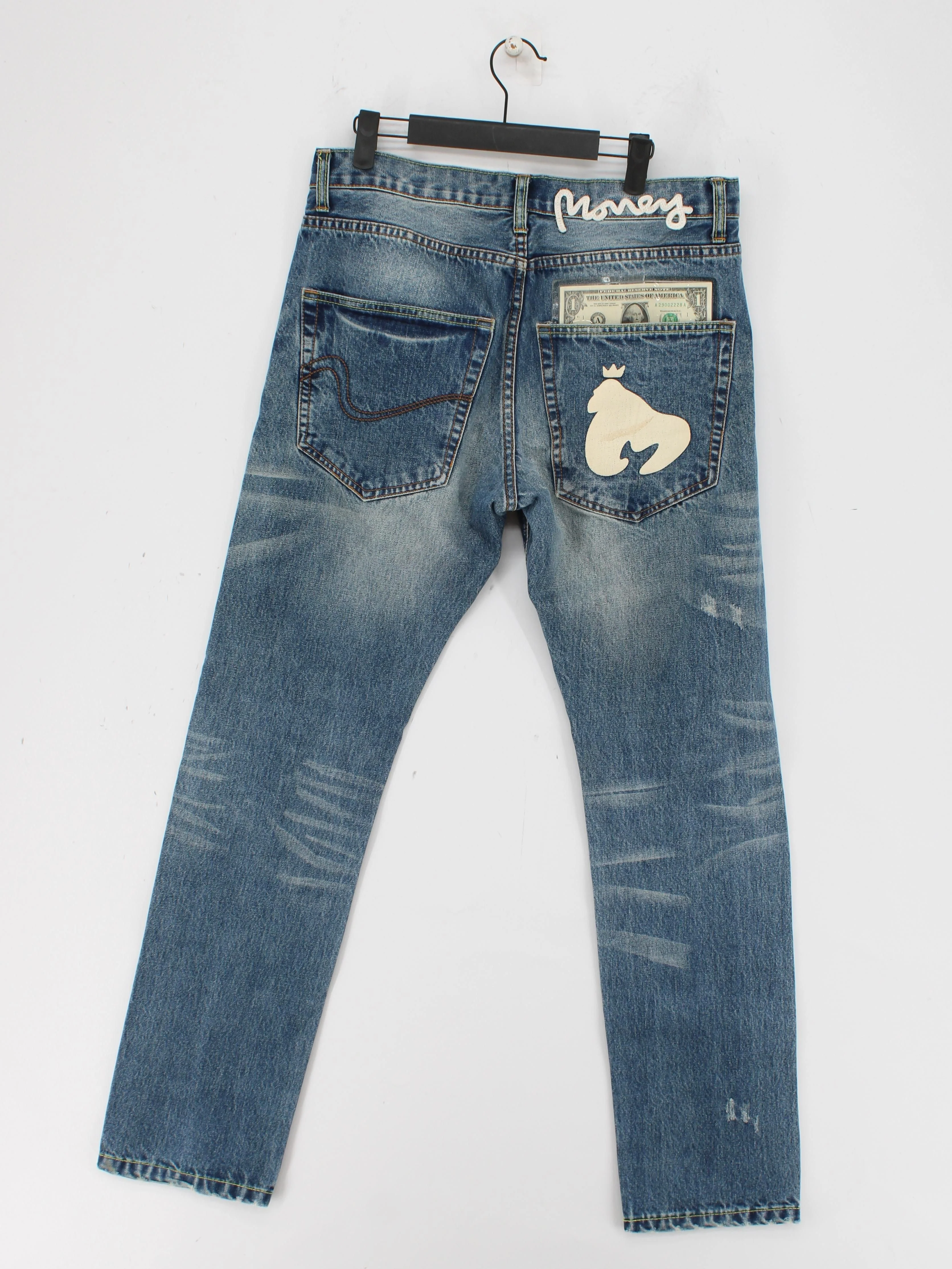 Money Men's Jeans M Blue 100% Cotton Straight - Image 2