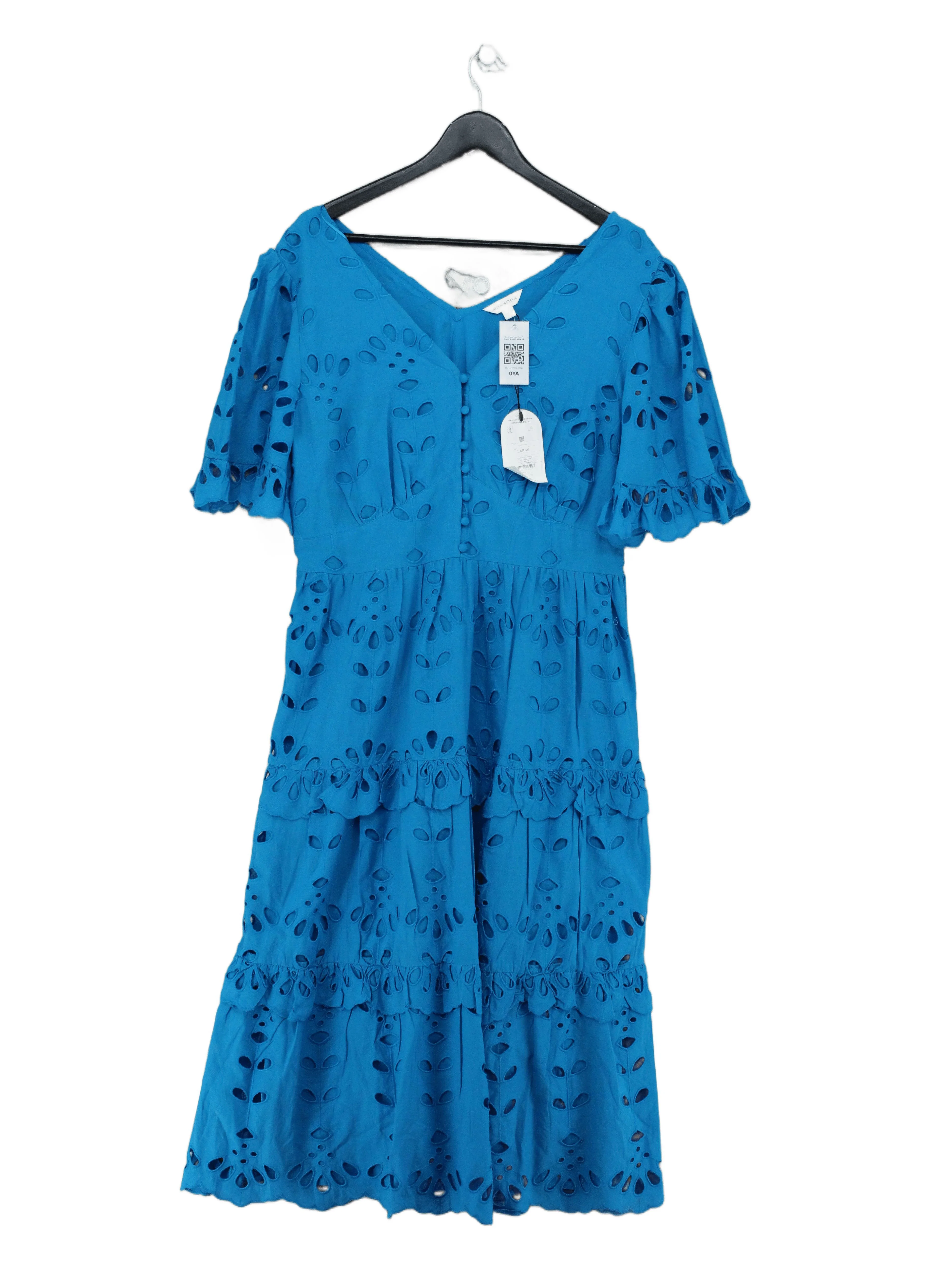 Monsoon A-Line Midi Dress L in Blue