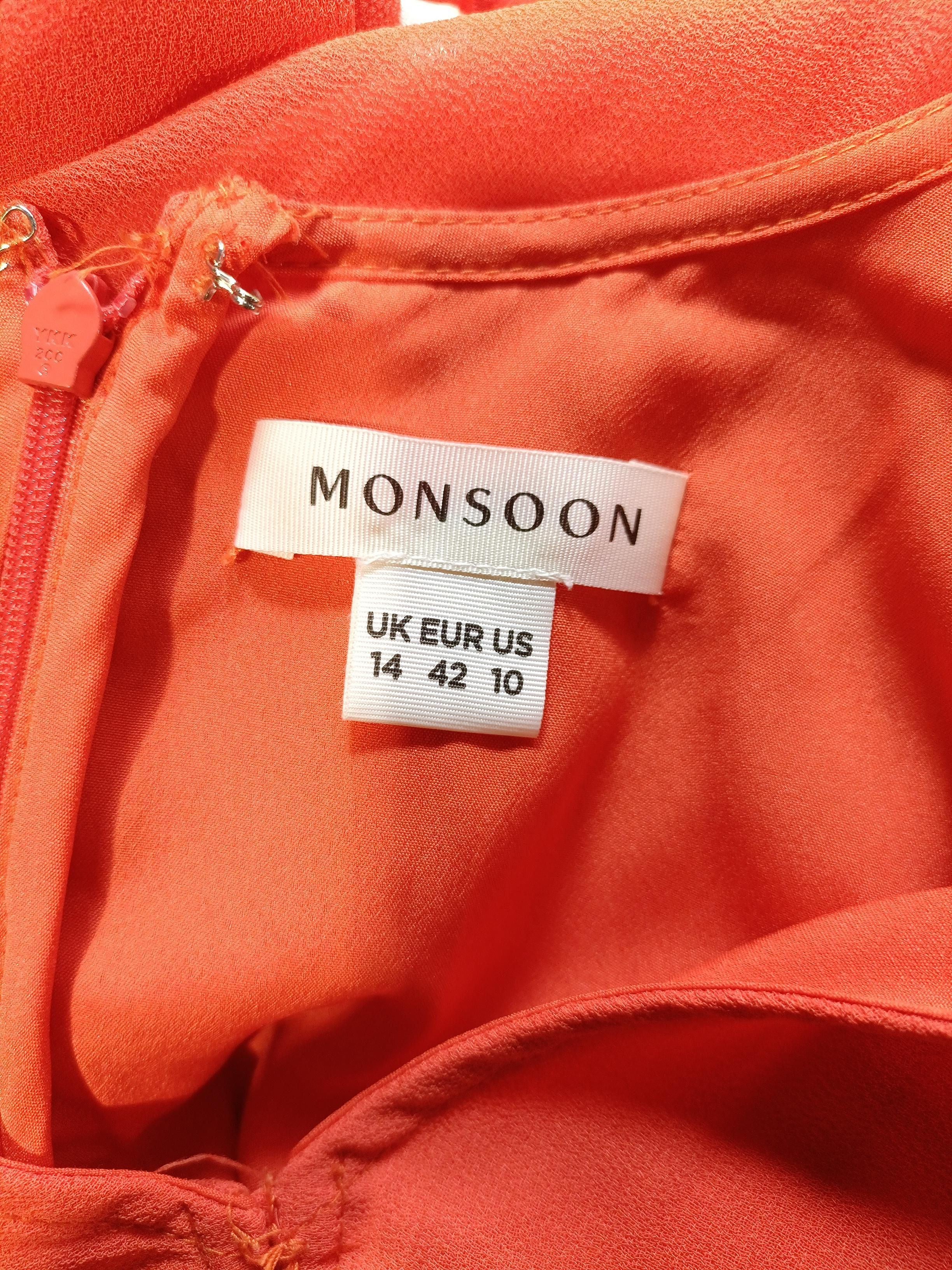 Monsoon Maxi Dress UK14 in Orange - Image 5