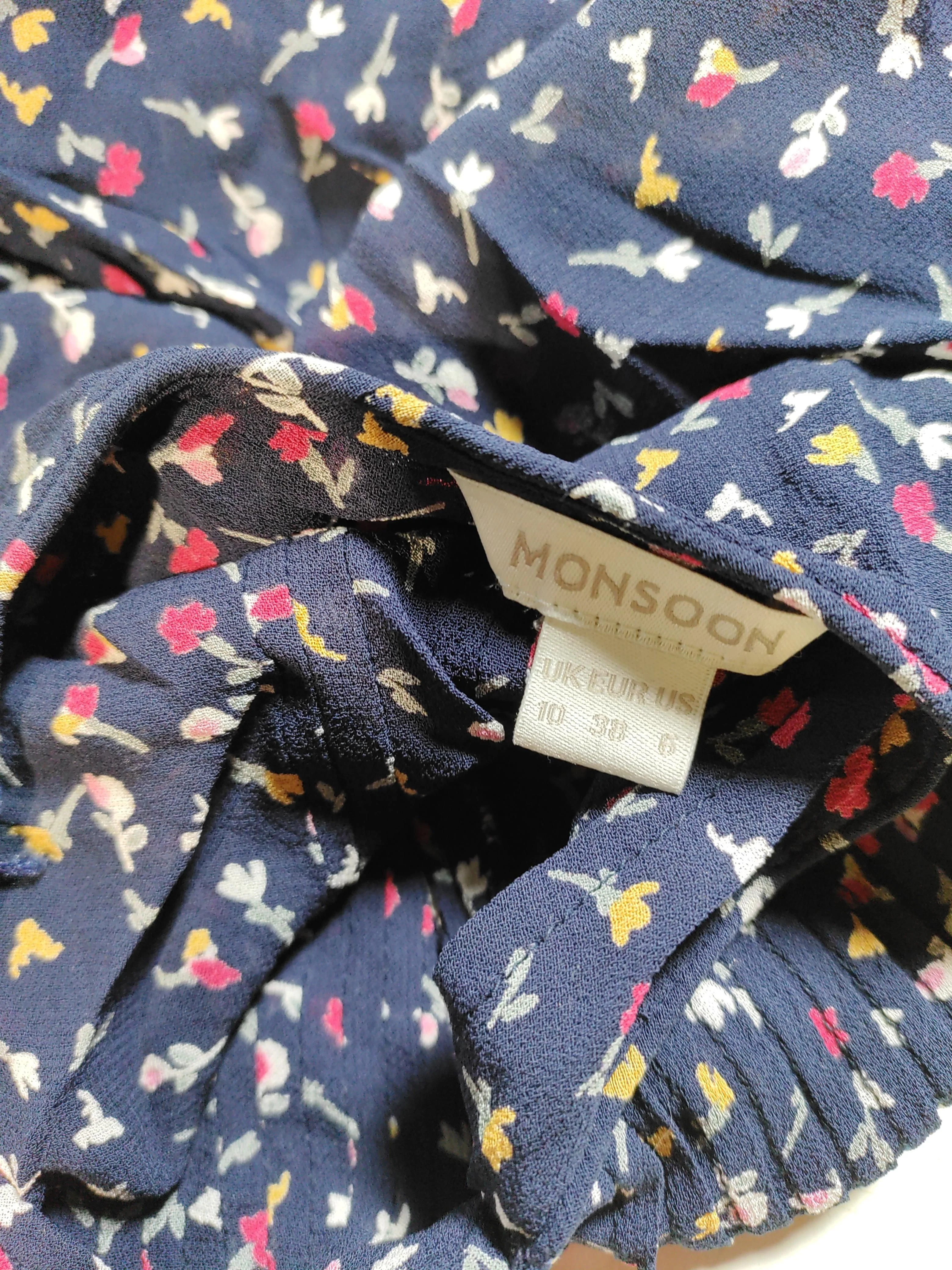 Monsoon Women's Blouse UK 10 Blue 100% Viscose Basic - Image 5