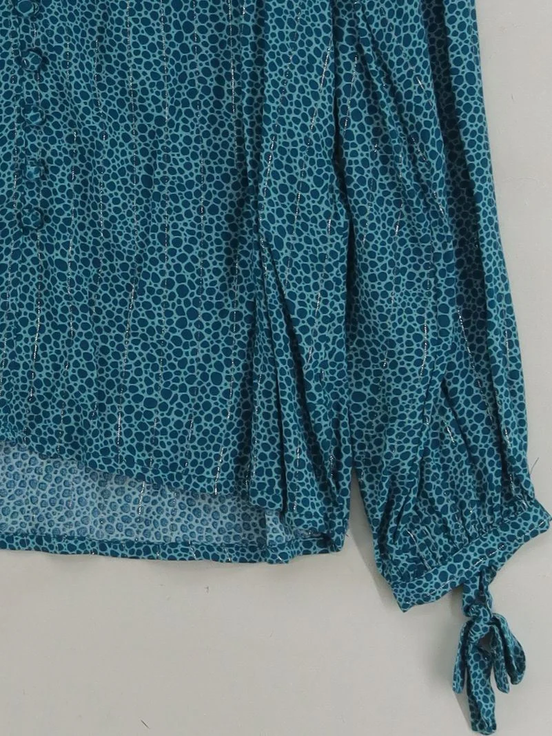 Monsoon Women's Blouse UK 10 Blue Viscose with Polyester Basic - Image 4