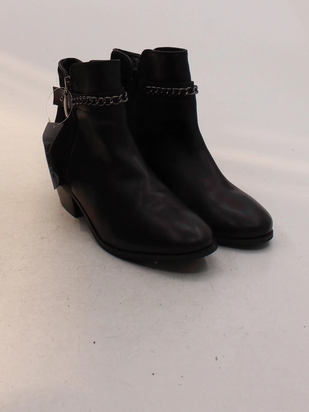 Monsoon Women's Boots UK 6 Black Leather with Suede Combat - Image 4