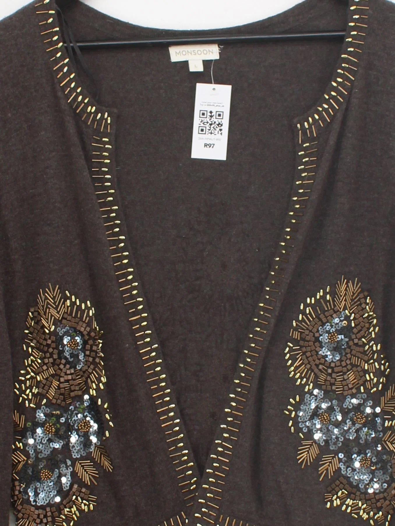 Monsoon Women's Cardigan L Brown Viscose - Image 3
