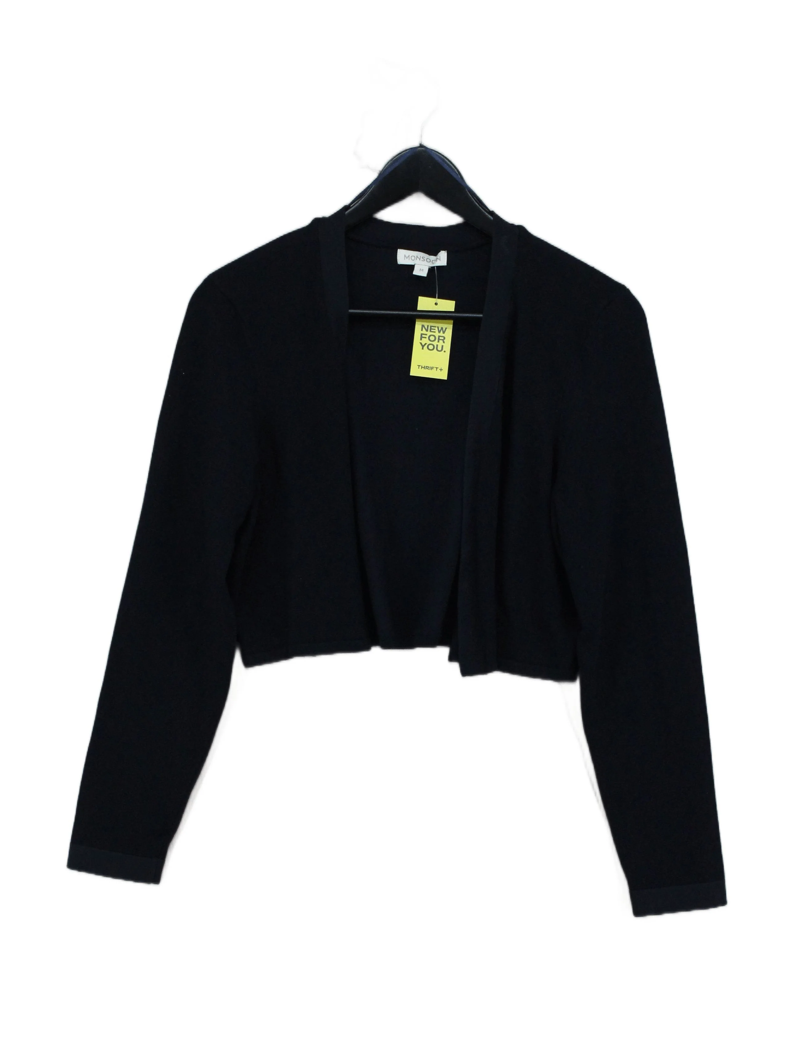 Monsoon Women's Cardigan M Black Viscose with Nylon V-Neck Cardigan