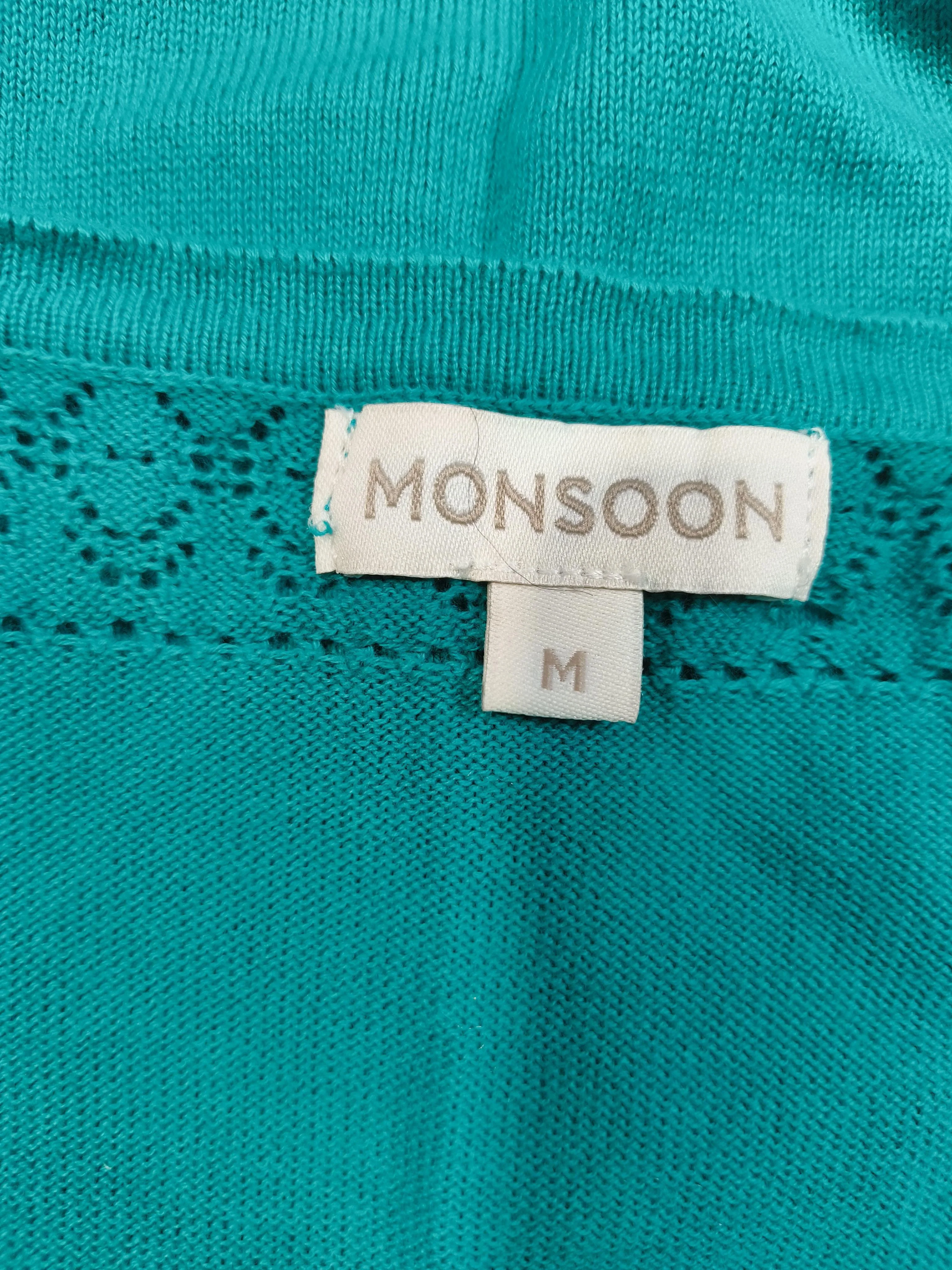 Monsoon Women's Cardigan M Green 100% Cotton V-Neck Cardigan - Image 6