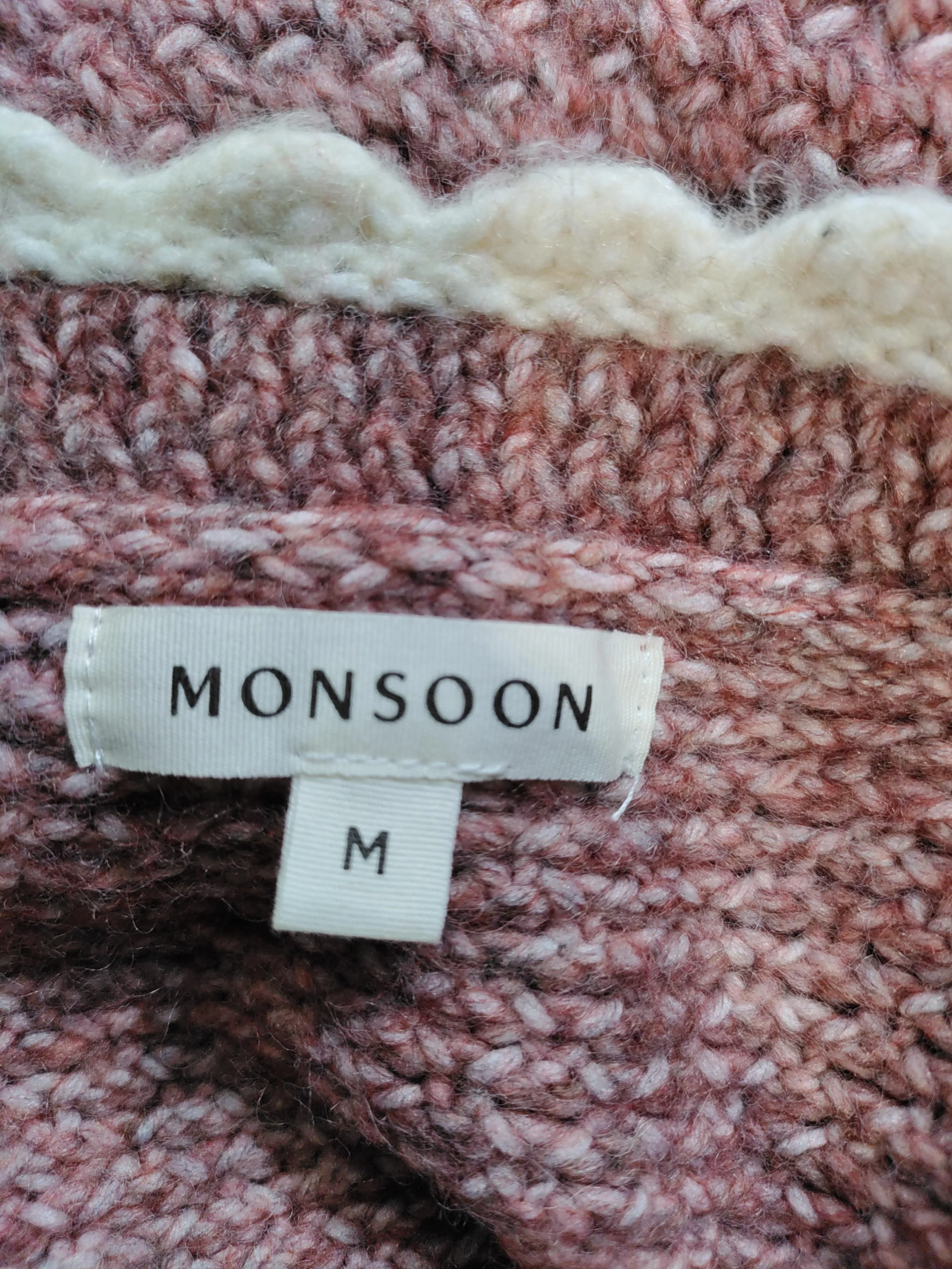 Monsoon Women's Cardigan M Pink Polyester with Acrylic, Polyamide Cardigan - Image 5