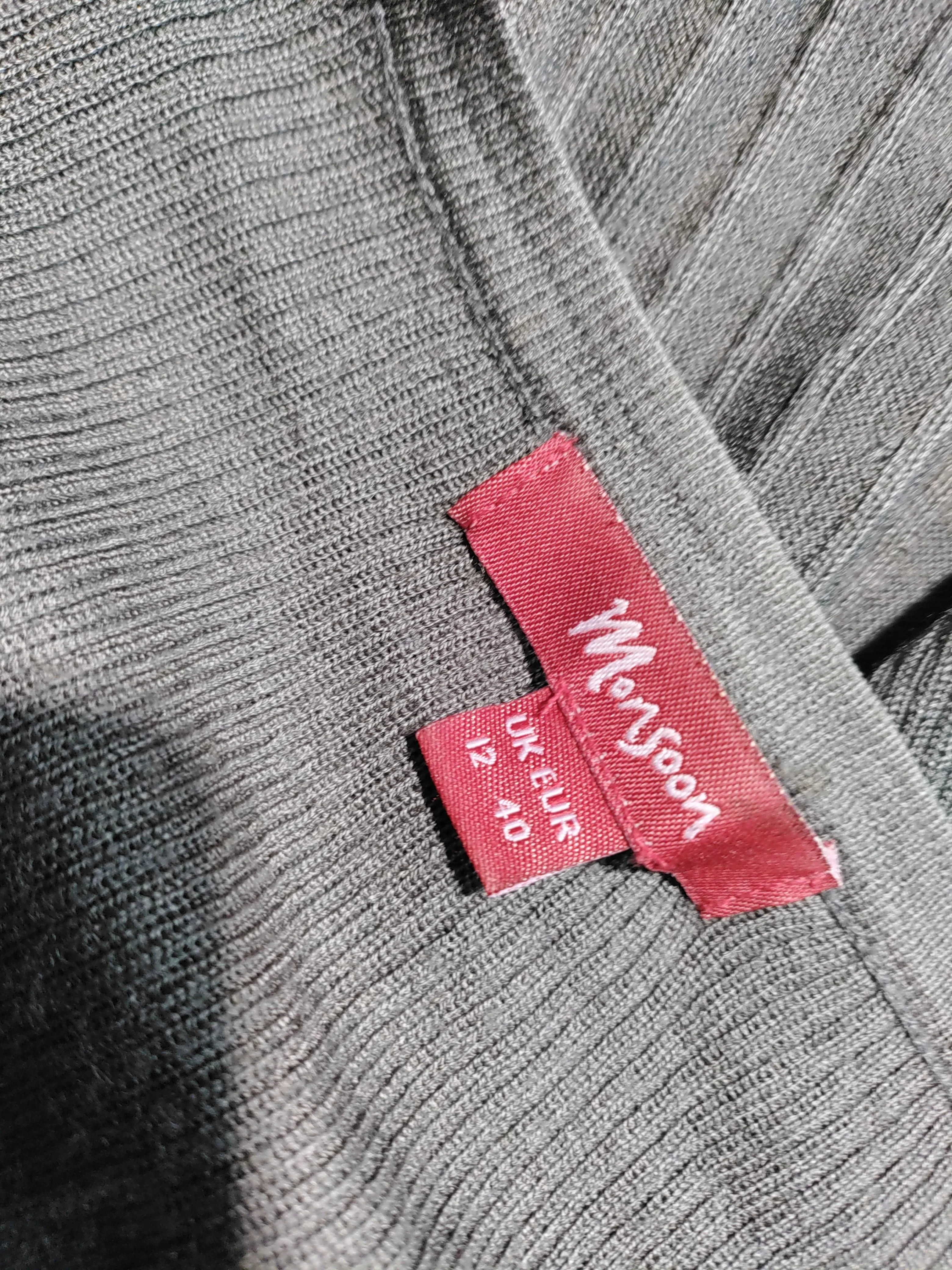 Monsoon Women's Cardigan UK 12 Grey Wool with Acrylic V-Neck Cardigan - Image 6