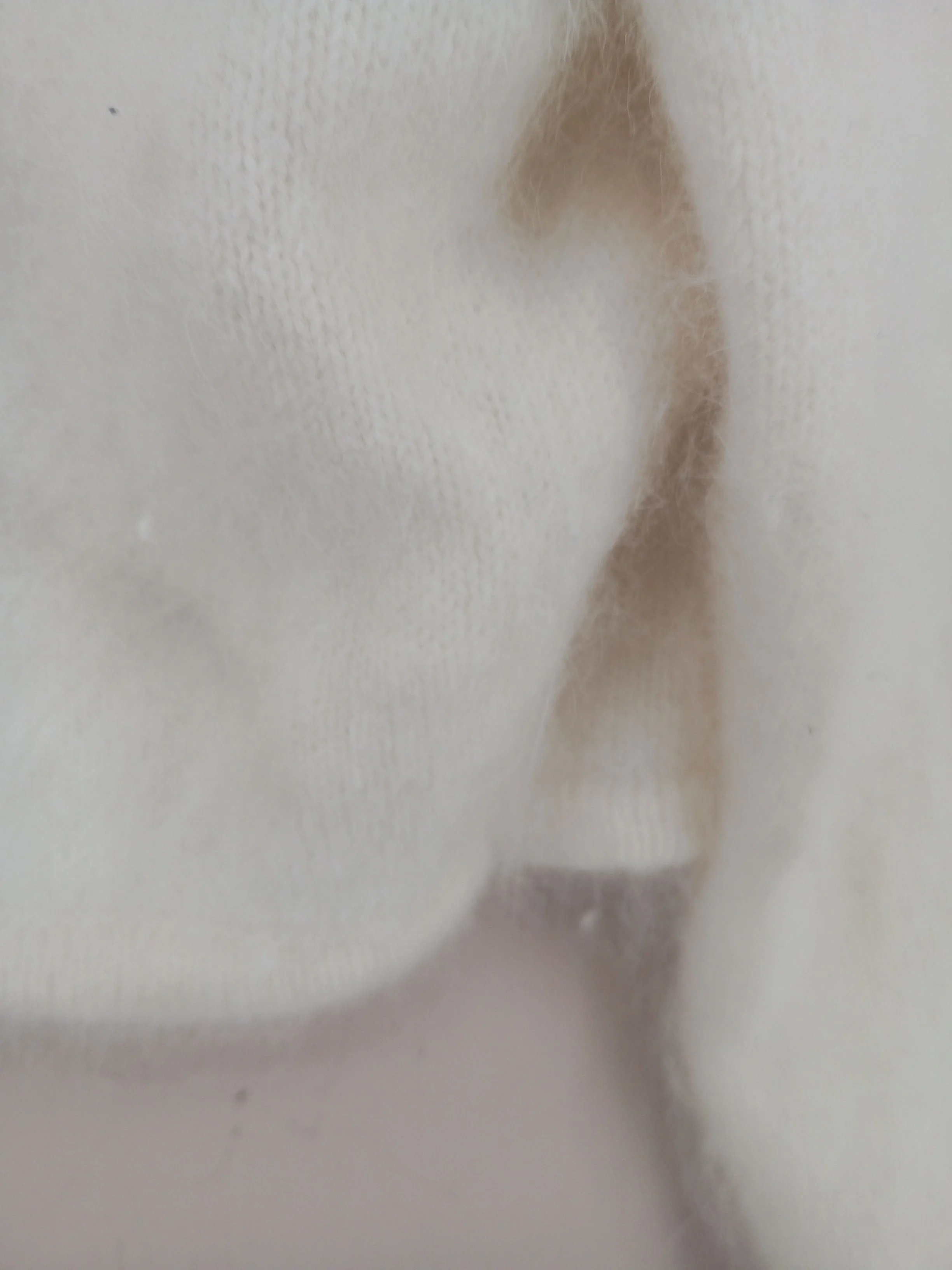 Monsoon Women's Cardigan UK 14 Cream Angora with Nylon V-Neck Cardigan - Image 6