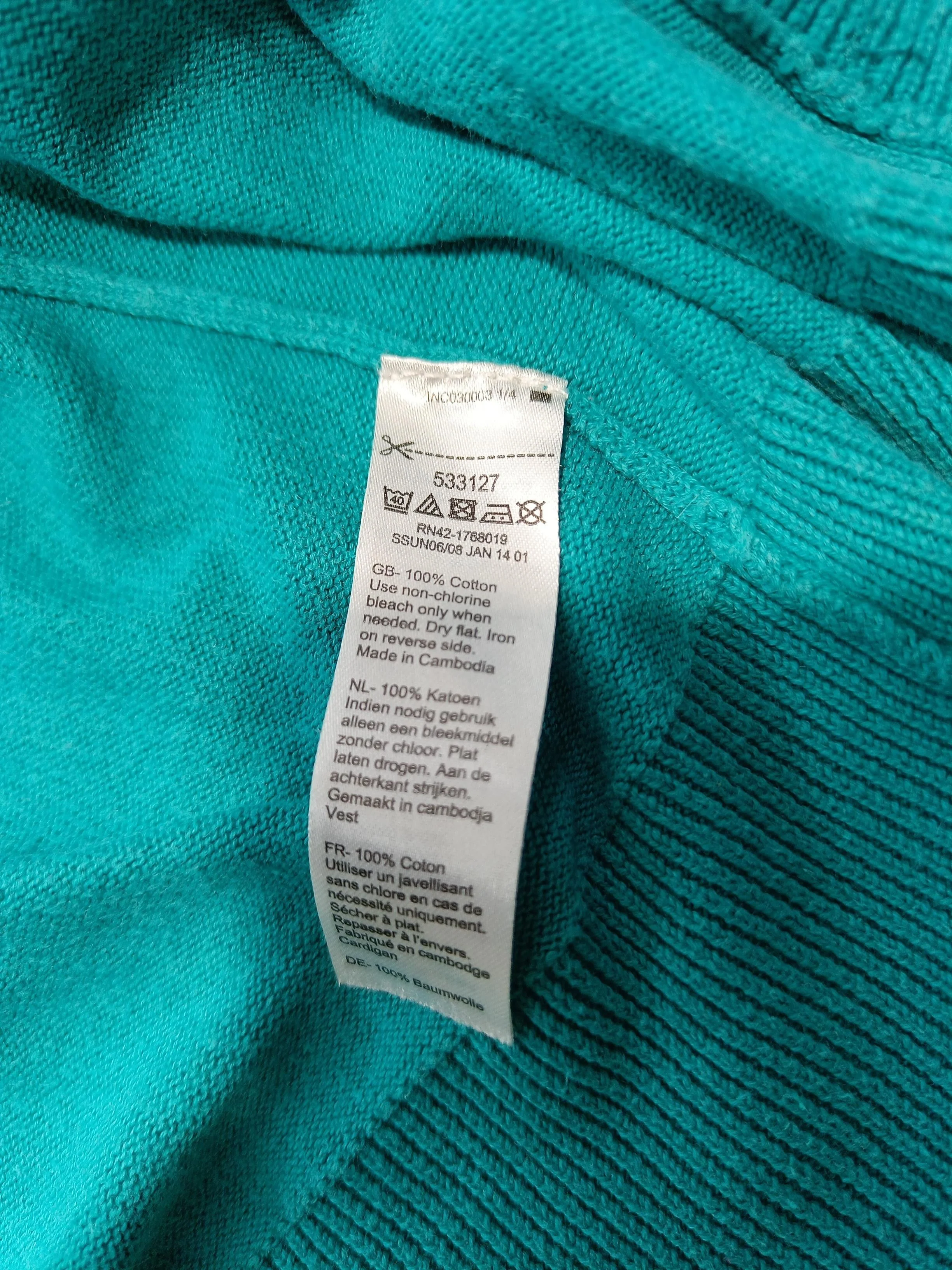 Monsoon Women's Cardigan UK 14 Green 100% Cotton V-Neck Cardigan - Image 7