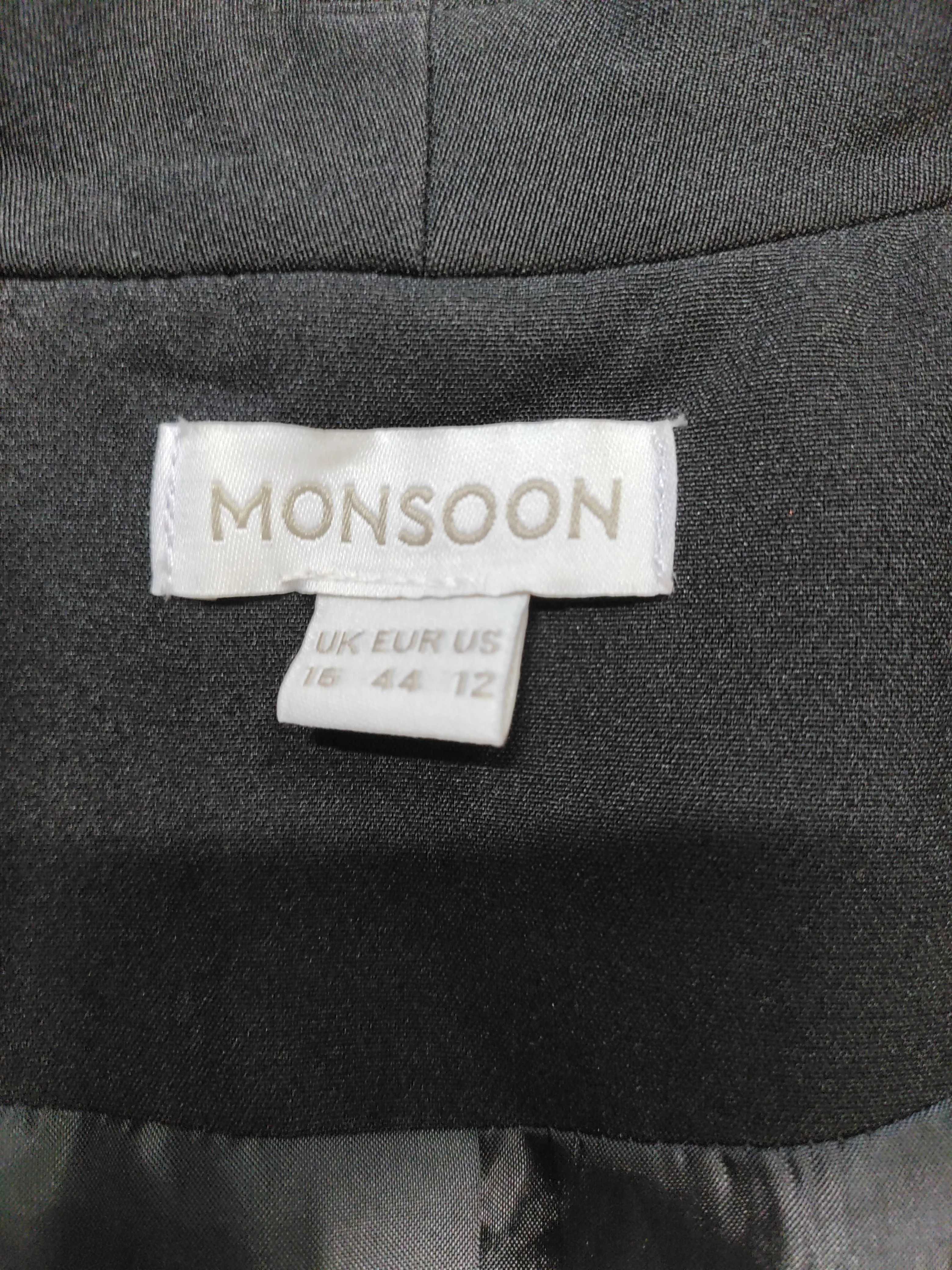 Monsoon Women's Coat UK 16 Black Polyester with Elastane Overcoat - Image 5