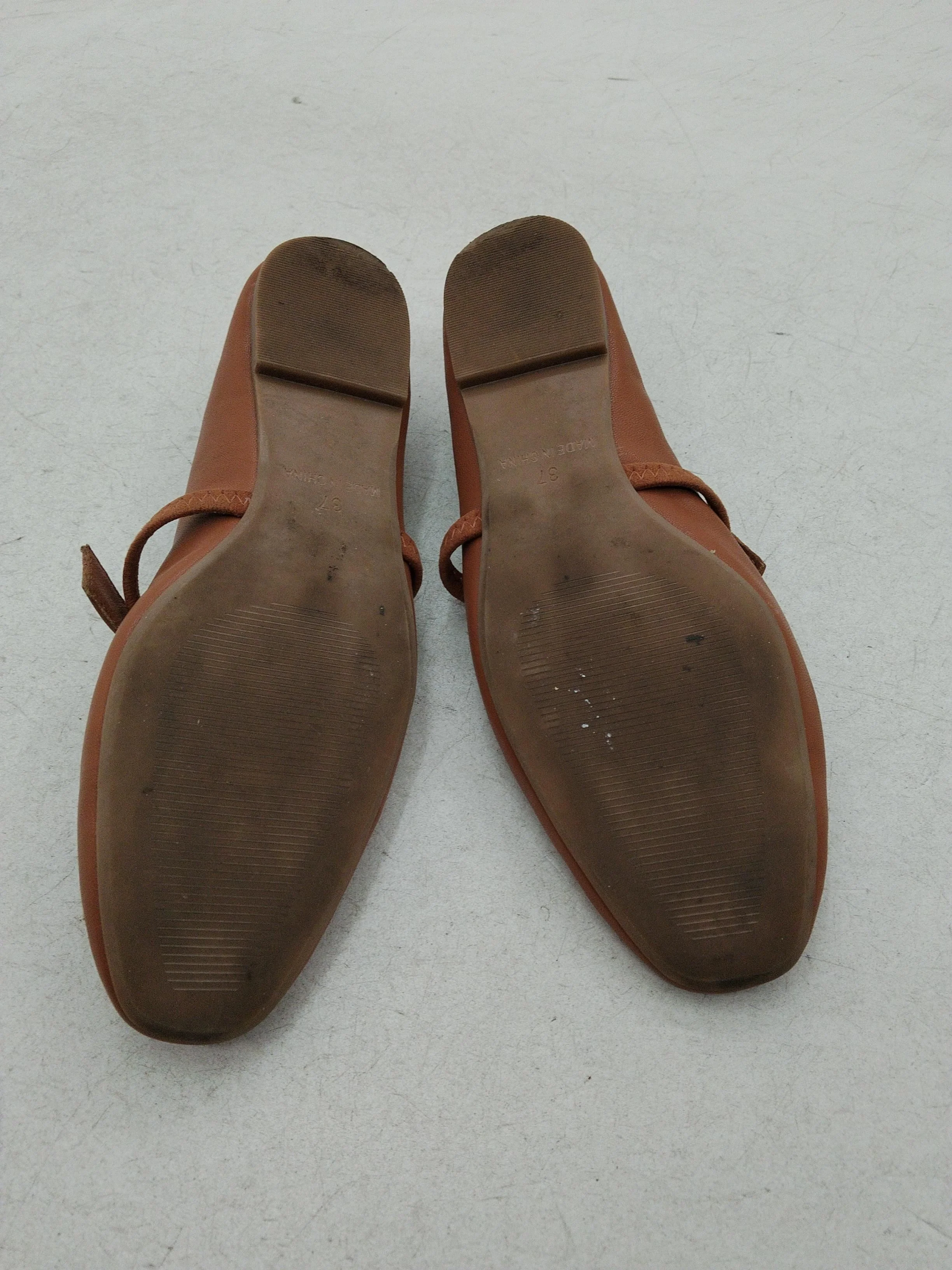 Monsoon Women's Flat Shoes UK 4 Tan 100% Faux Leather Mary Jane - Image 7