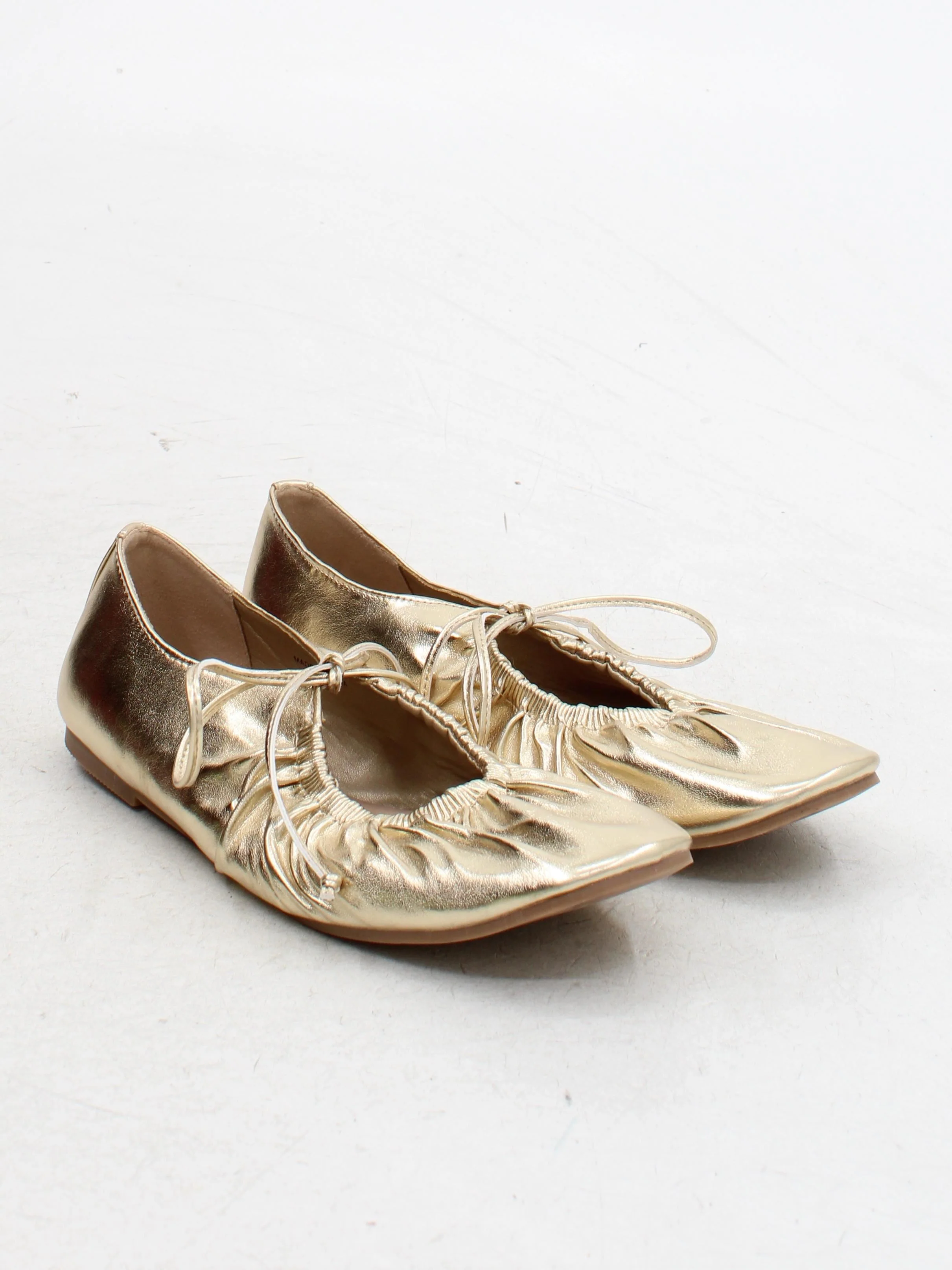 Monsoon Women's Flat Shoes UK 6.5 Gold 100% Faux Leather Ballet - Image 4