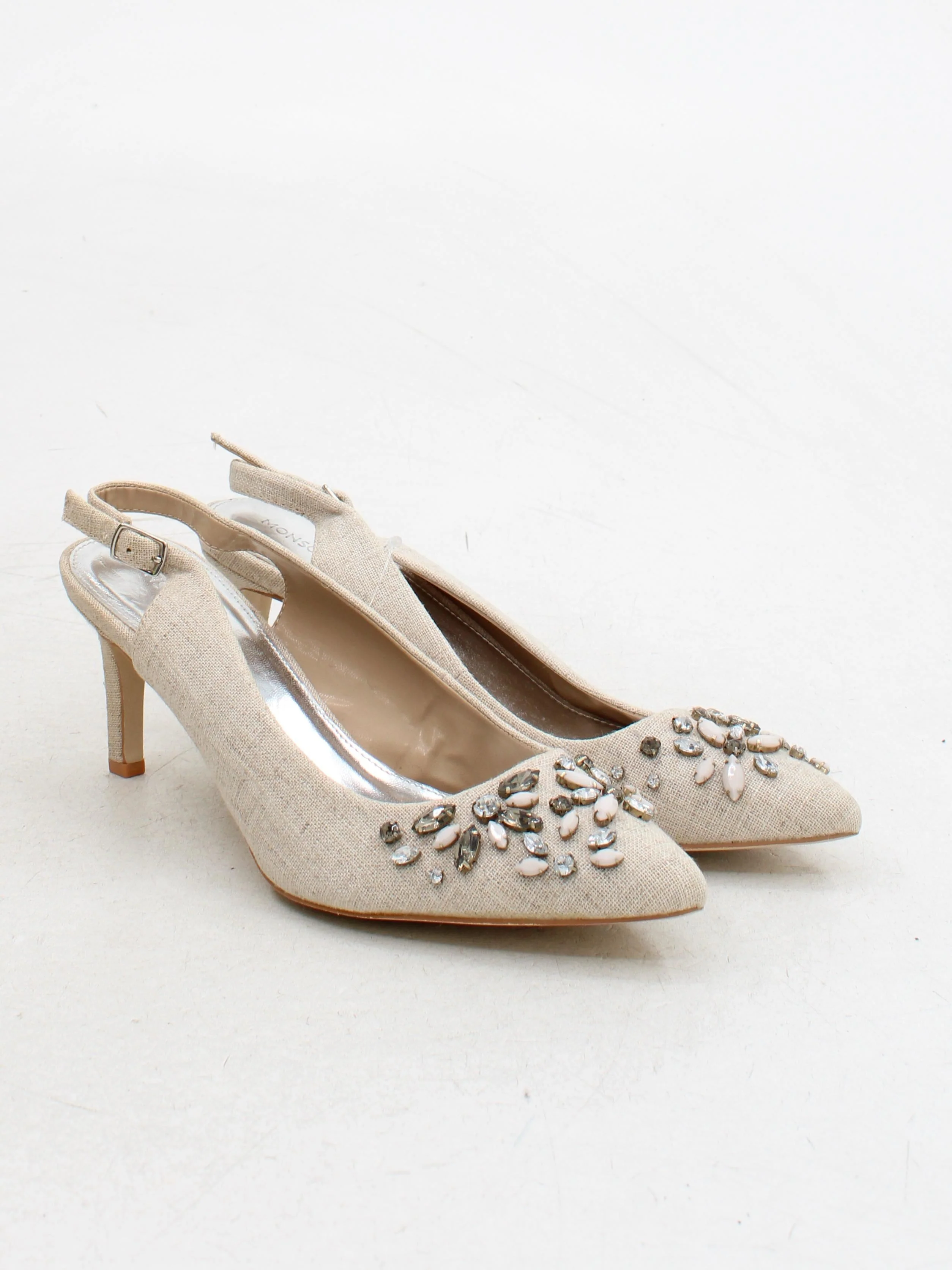 Monsoon Women's Heels UK 7 Cream 100% Other Court - Image 4