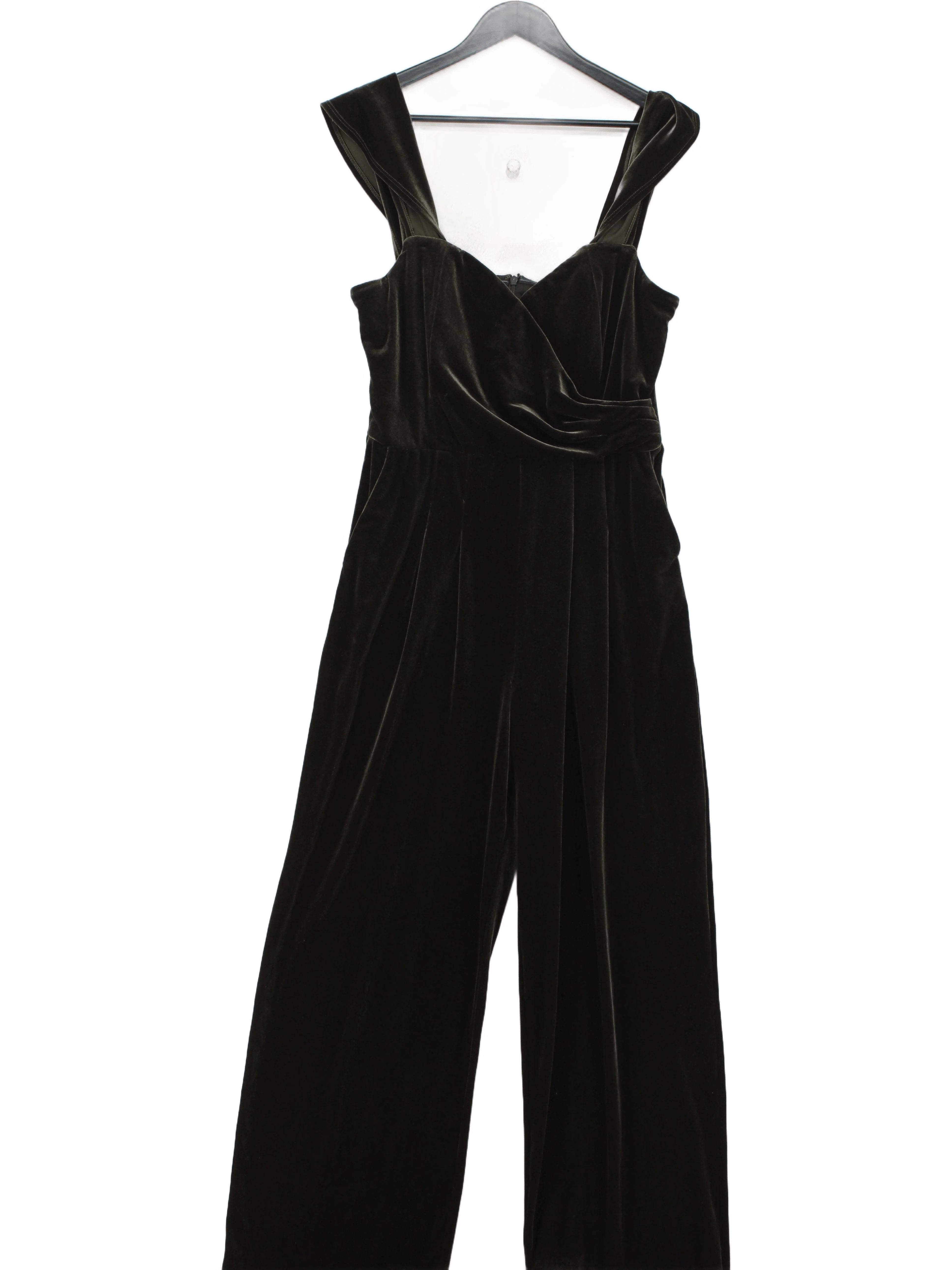 Monsoon Women's Jumpsuit UK 14 Green Polyester with Elastane Wide-Leg Jumpsuit