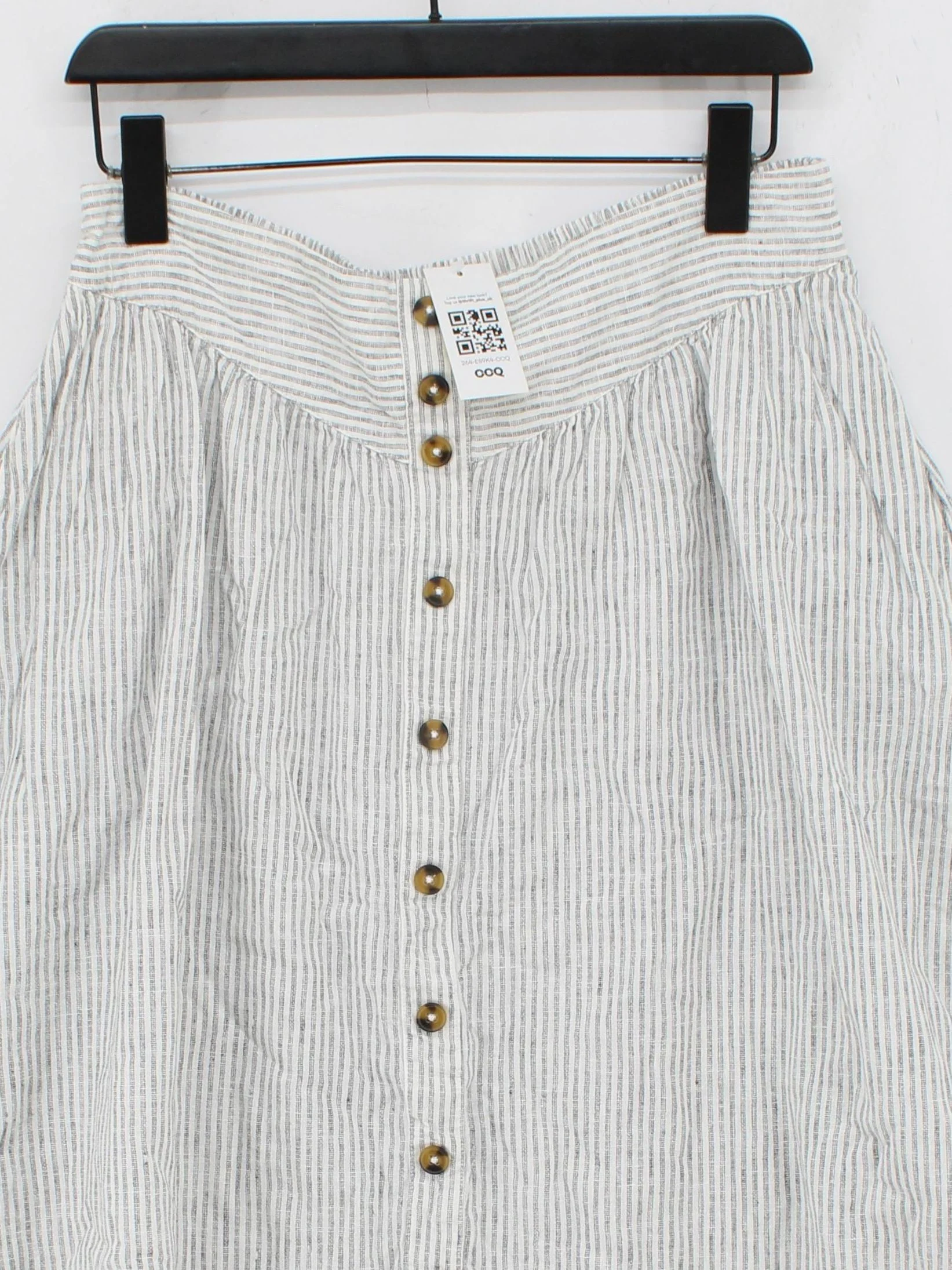 Monsoon Women's Midi Skirt L Multi Striped Linen with Cotton Midi A-Line - Image 3