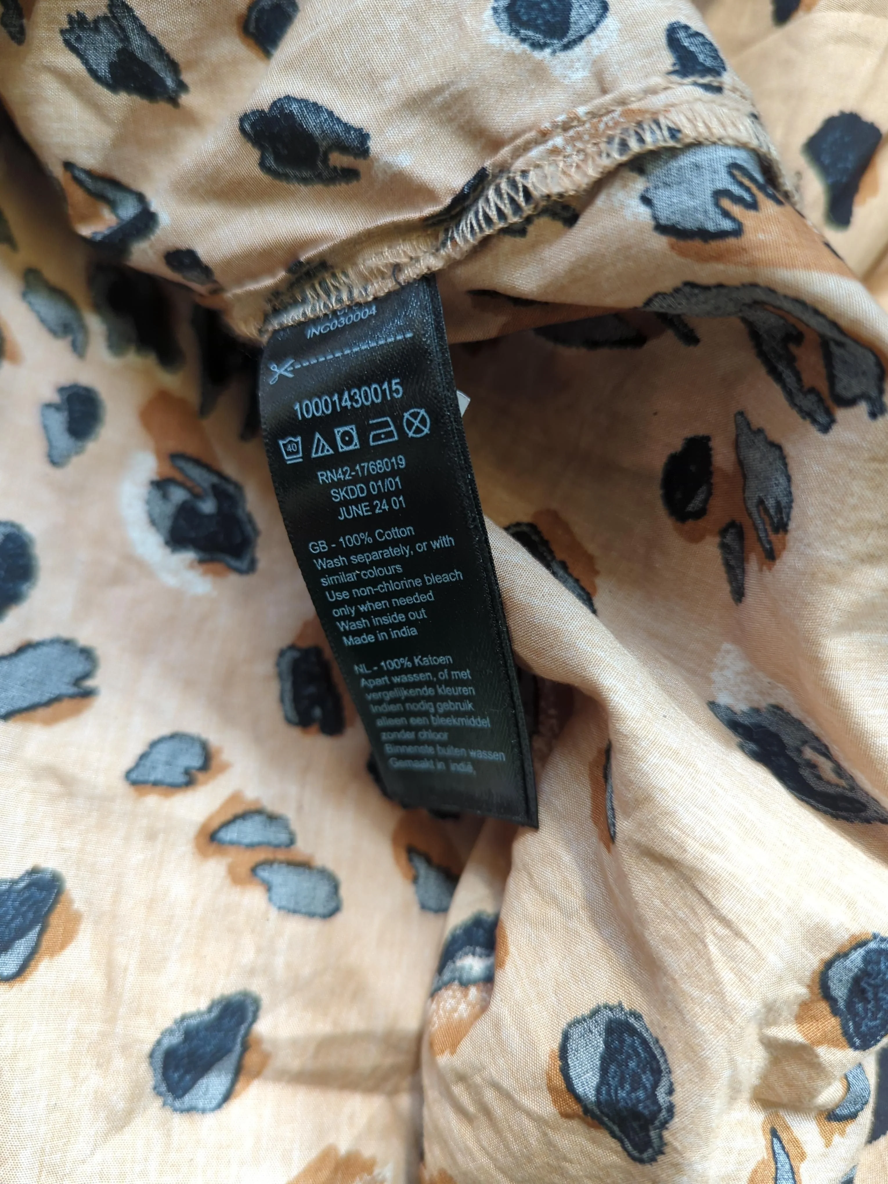 Monsoon Women's Midi Skirt XL Brown Animal Print 100% Cotton Midi A-Line - Image 6