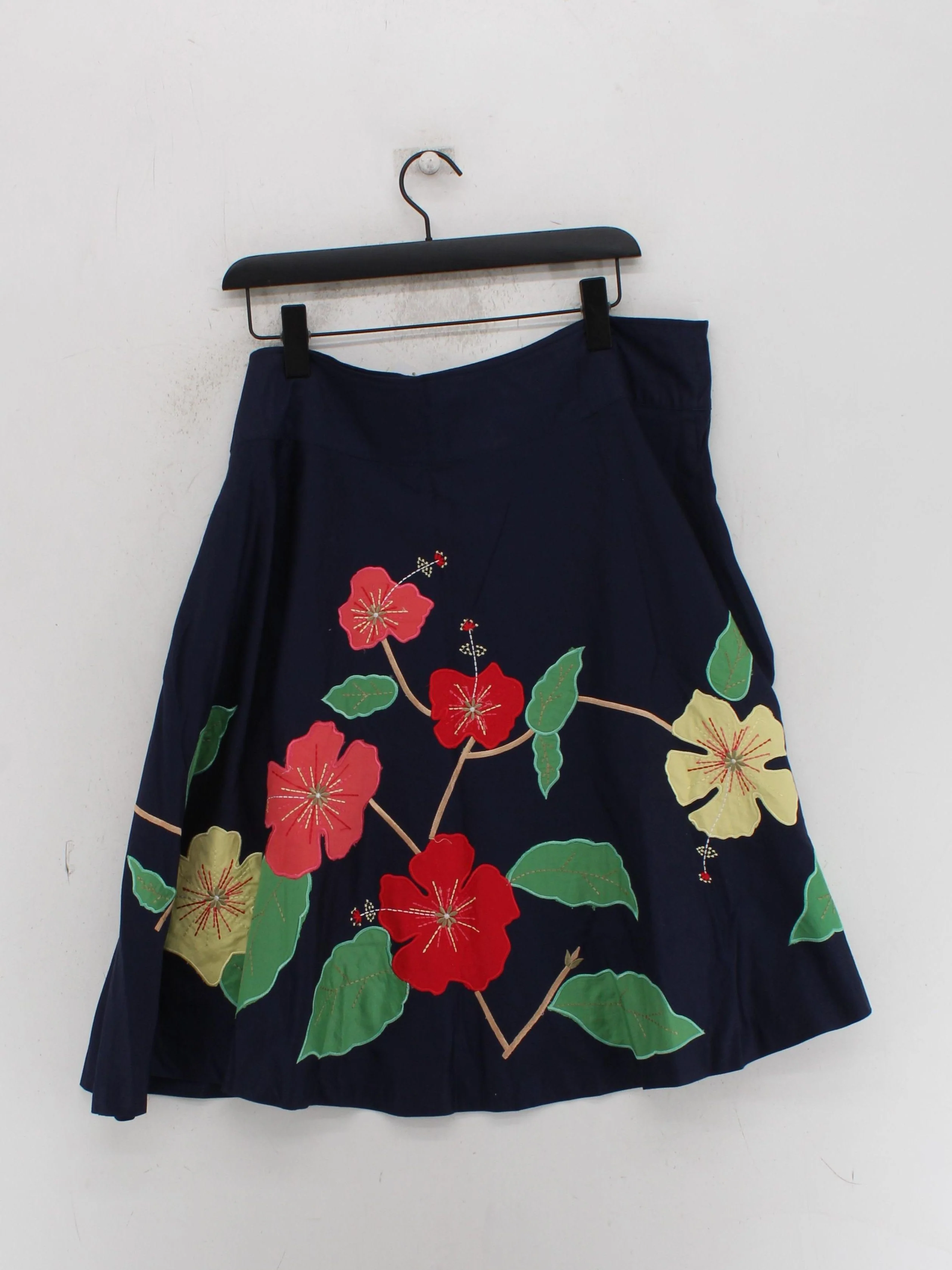 Monsoon Women's Mini Skirt UK 18 Blue Floral 100% Cotton Short Mini - Image 2