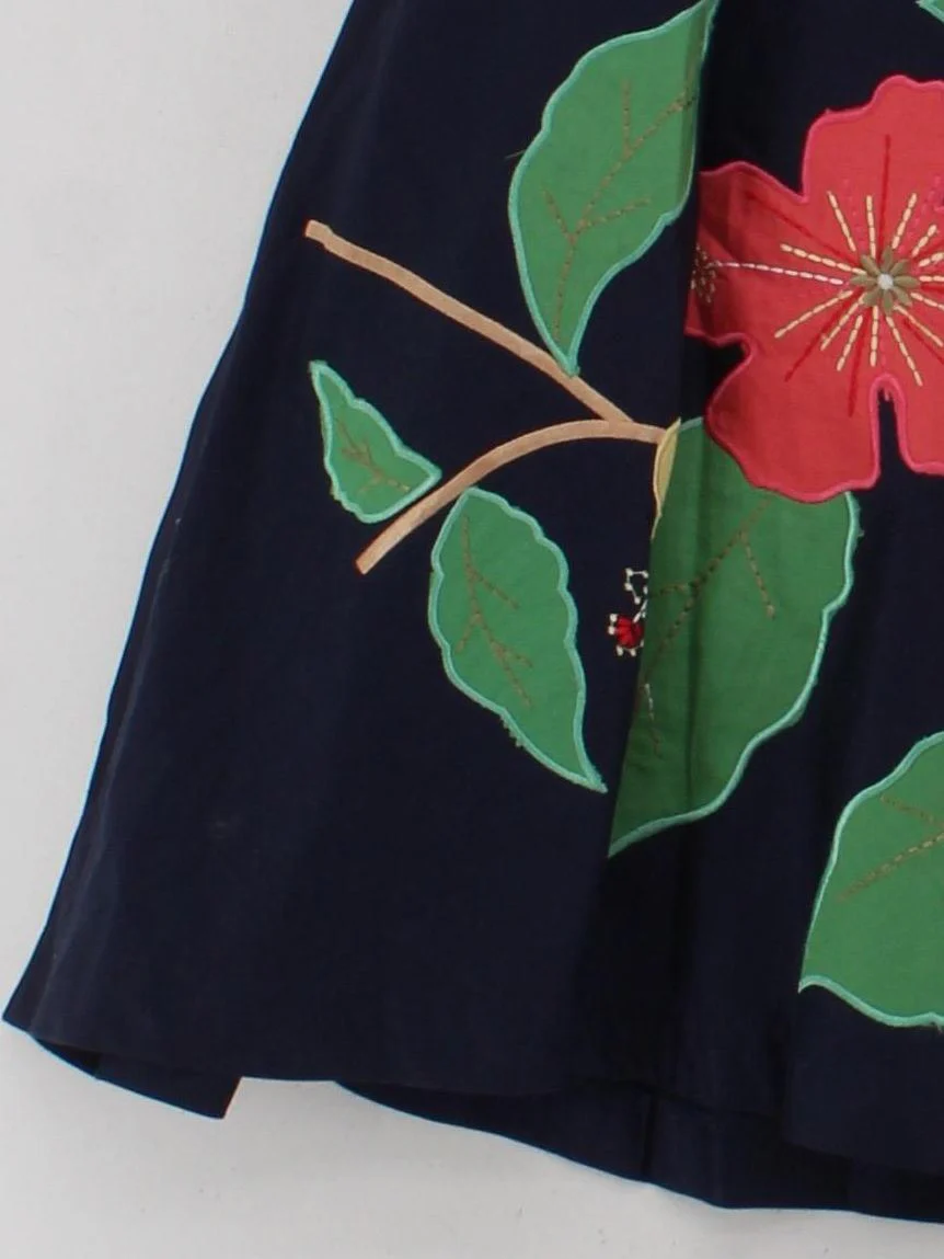 Monsoon Women's Mini Skirt UK 18 Blue Floral 100% Cotton Short Mini - Image 4