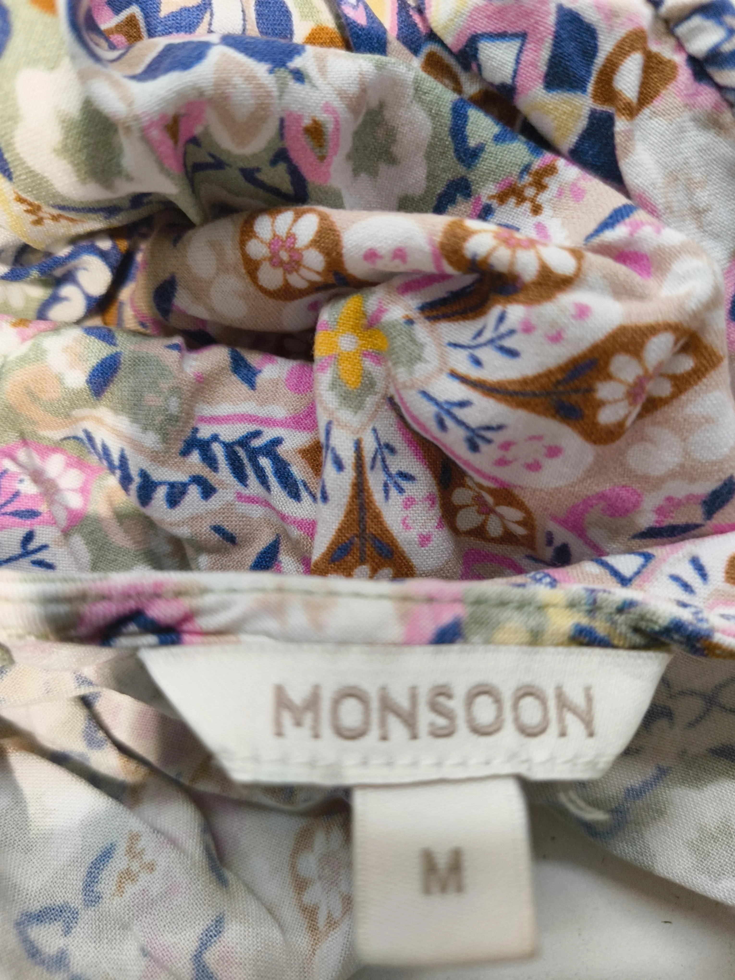 Monsoon Women's Top M Multi Geometric 100% Viscose Sleeveless V-Neck Basic - Image 5