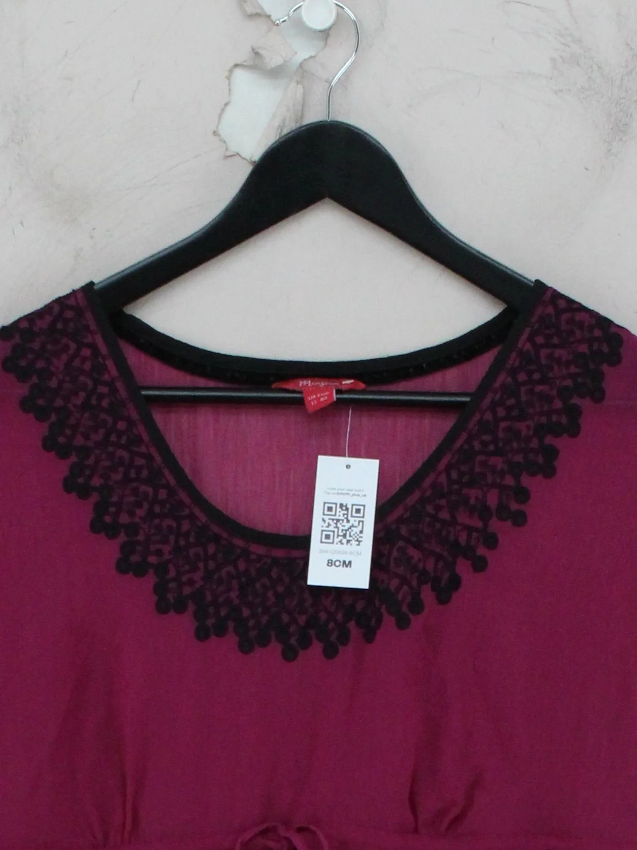 Monsoon Women's Top UK 12 Purple 100% Other Short Sleeve Round Neck Basic - Image 3
