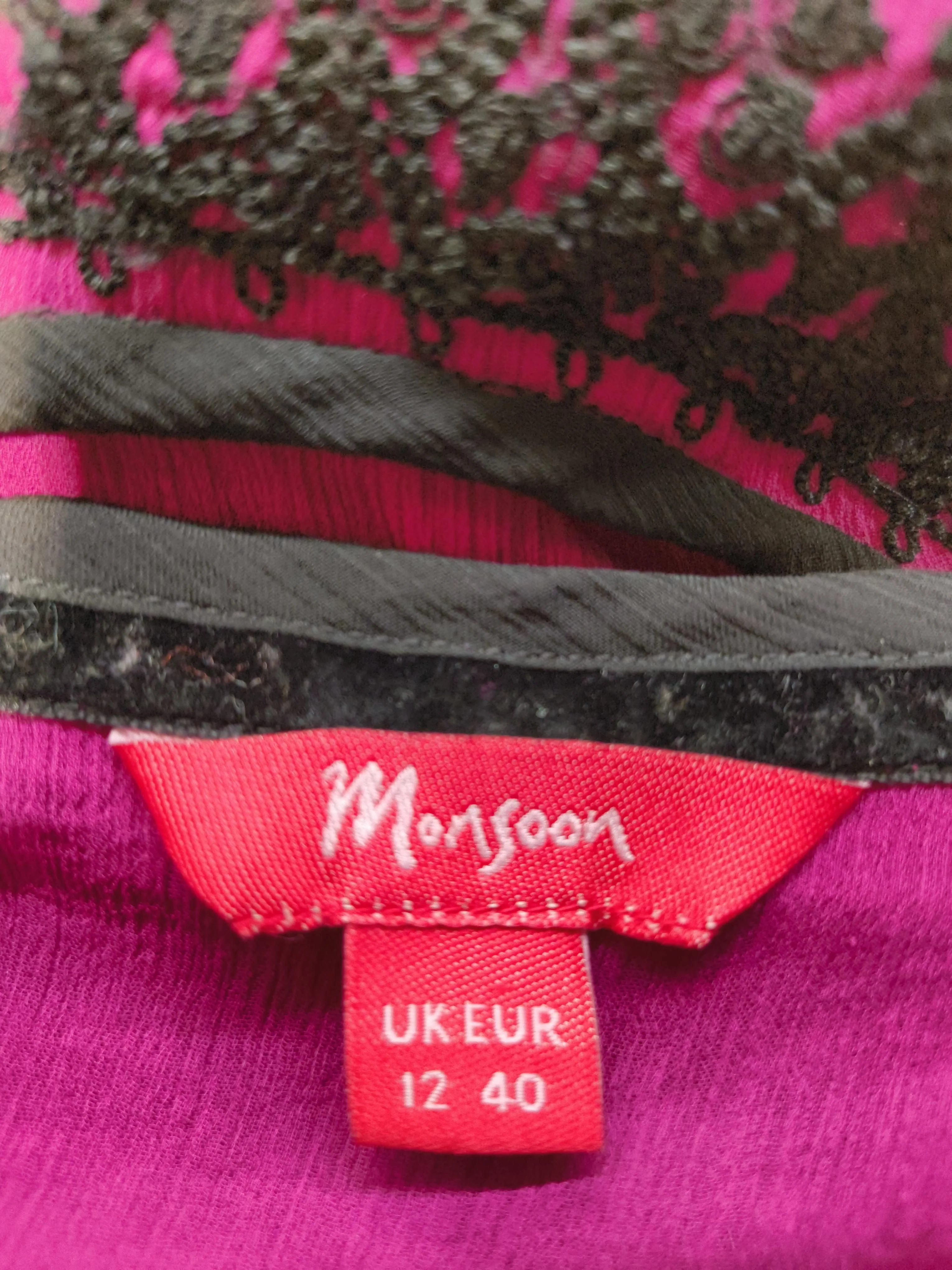 Monsoon Women's Top UK 12 Purple 100% Other Short Sleeve Round Neck Basic - Image 5