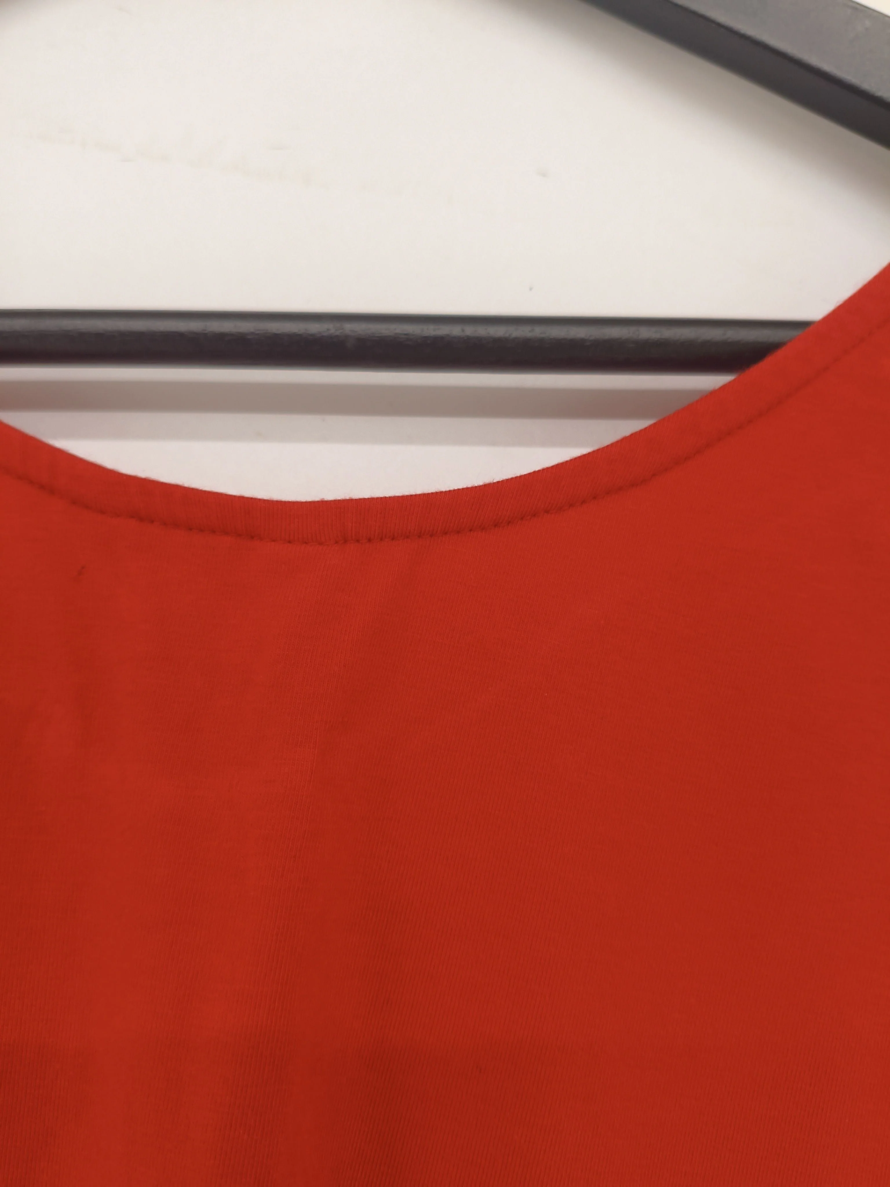 Monsoon Women's Top UK 12 Red 100% Cotton Sleeveless V-Neck Basic - Image 5