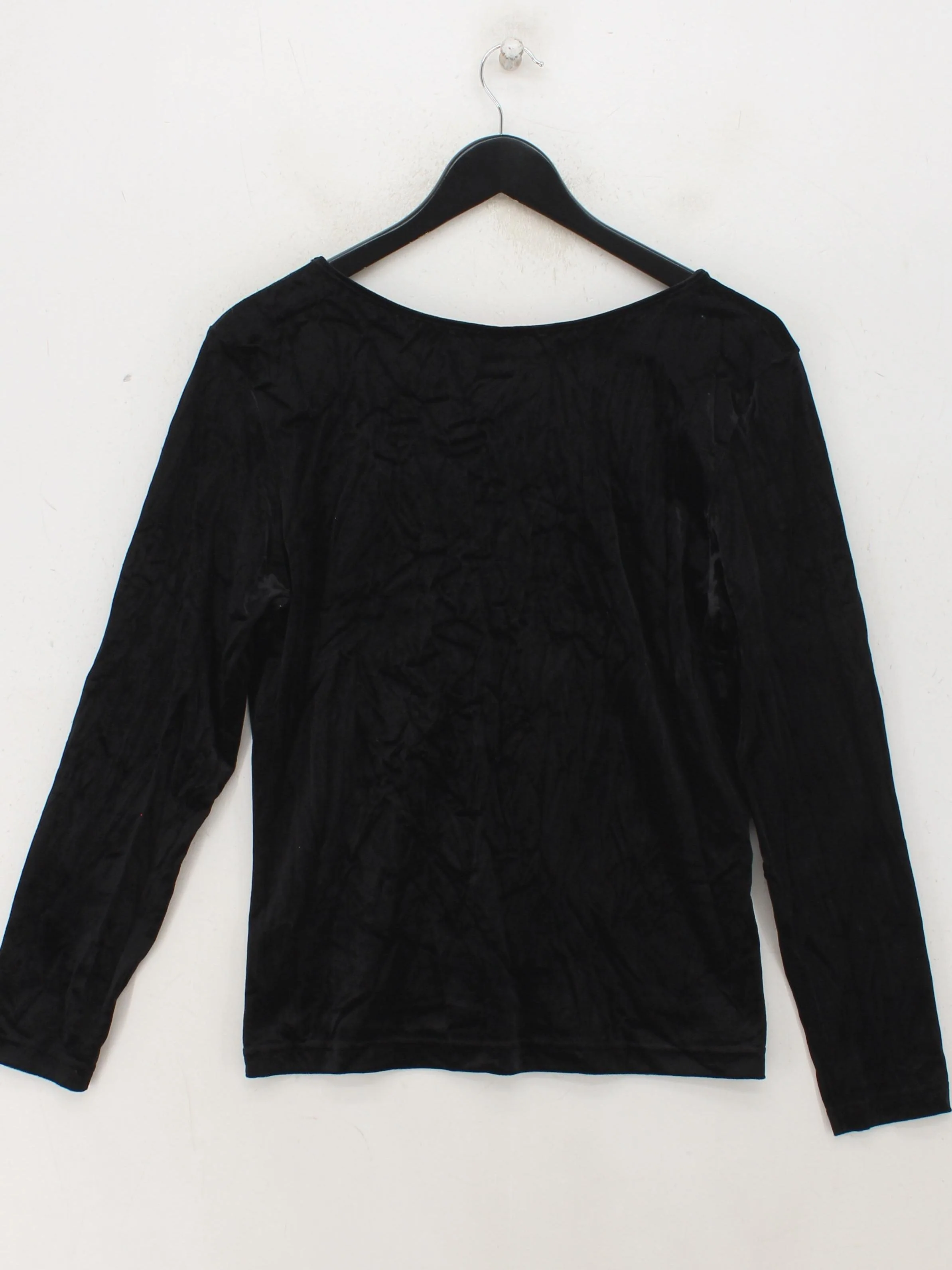 Monsoon Women's Top UK 18 Black 100% Other Long Sleeve V-Neck Basic - Image 2