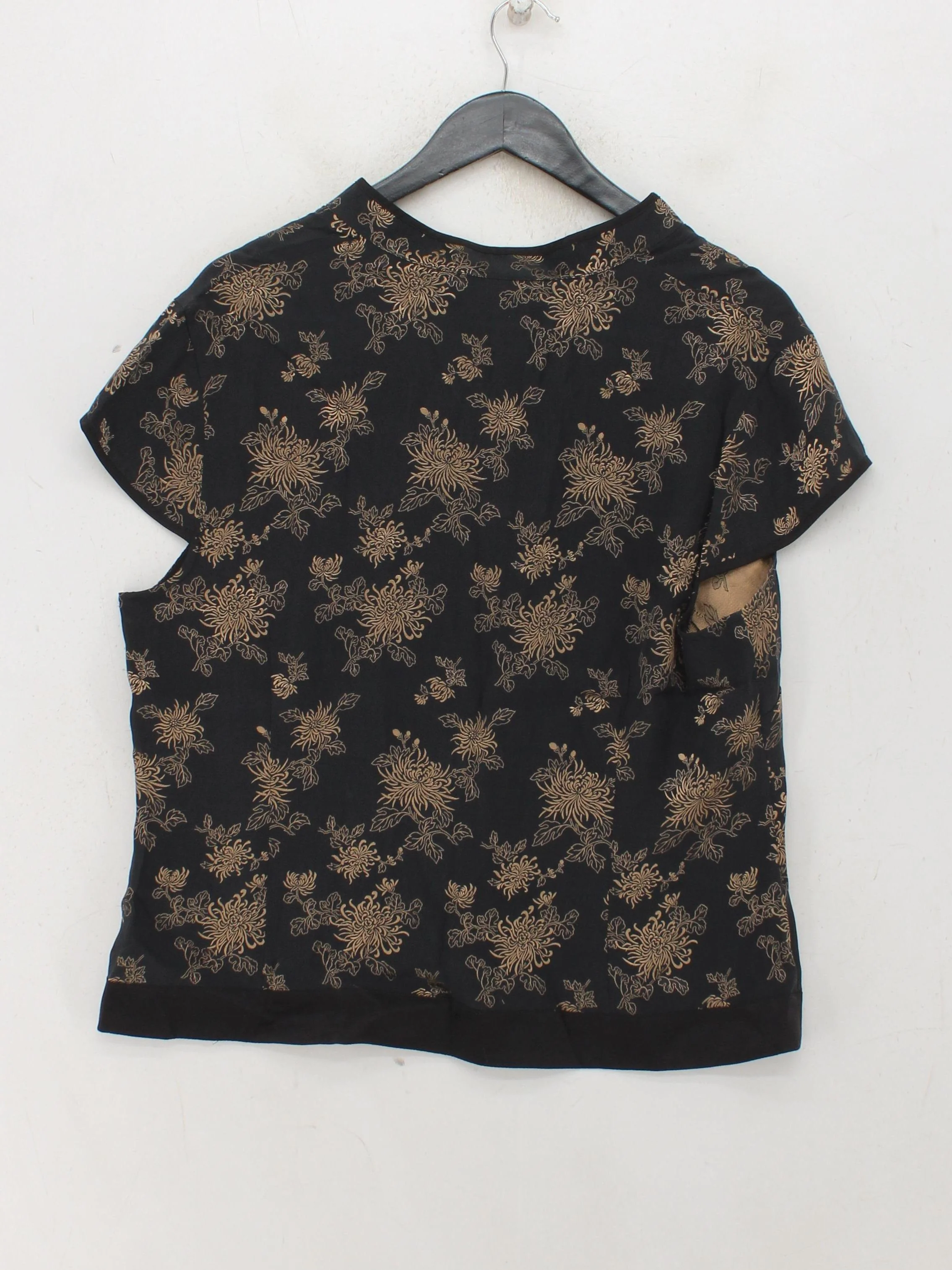 Monsoon Women's Top UK 18 Black Silk with Viscose Basic - Image 2